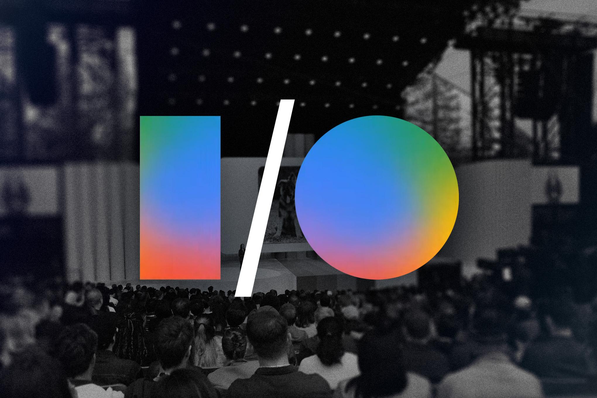 I/O logo on image of Google Stage