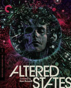 DVD cover for Altered States, including face in green and red pattern