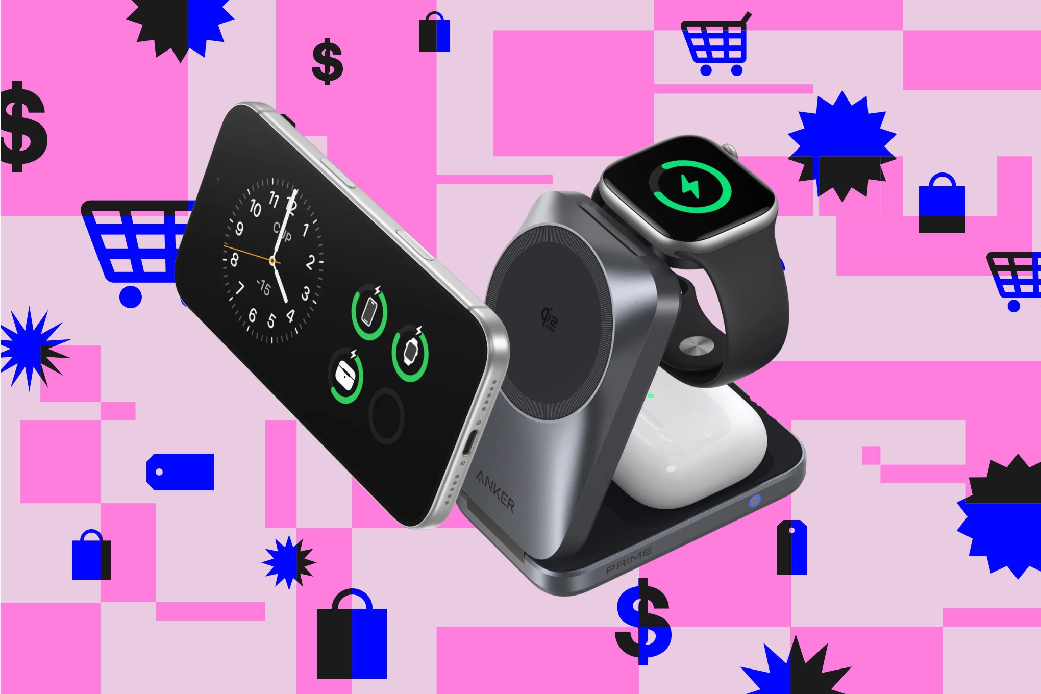 Anker Prime Wireless Charging Station (3-in-1, MagGo, AirCool, Foldable)￼￼￼