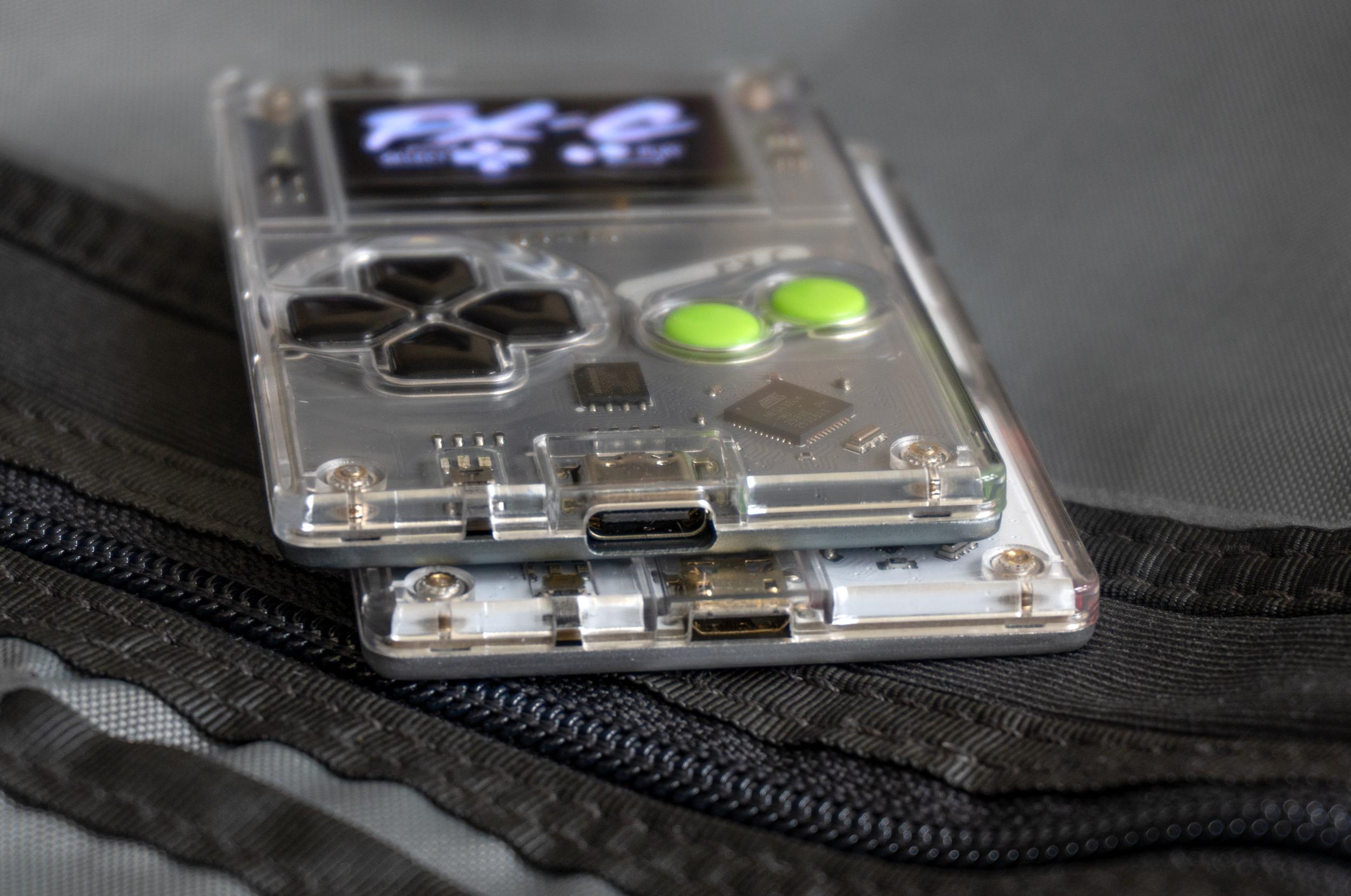 The original Arduboy and Arduboy FX-C’s USB ports compared. The original Arduboy and Arduboy FX-C’s USB ports compared.