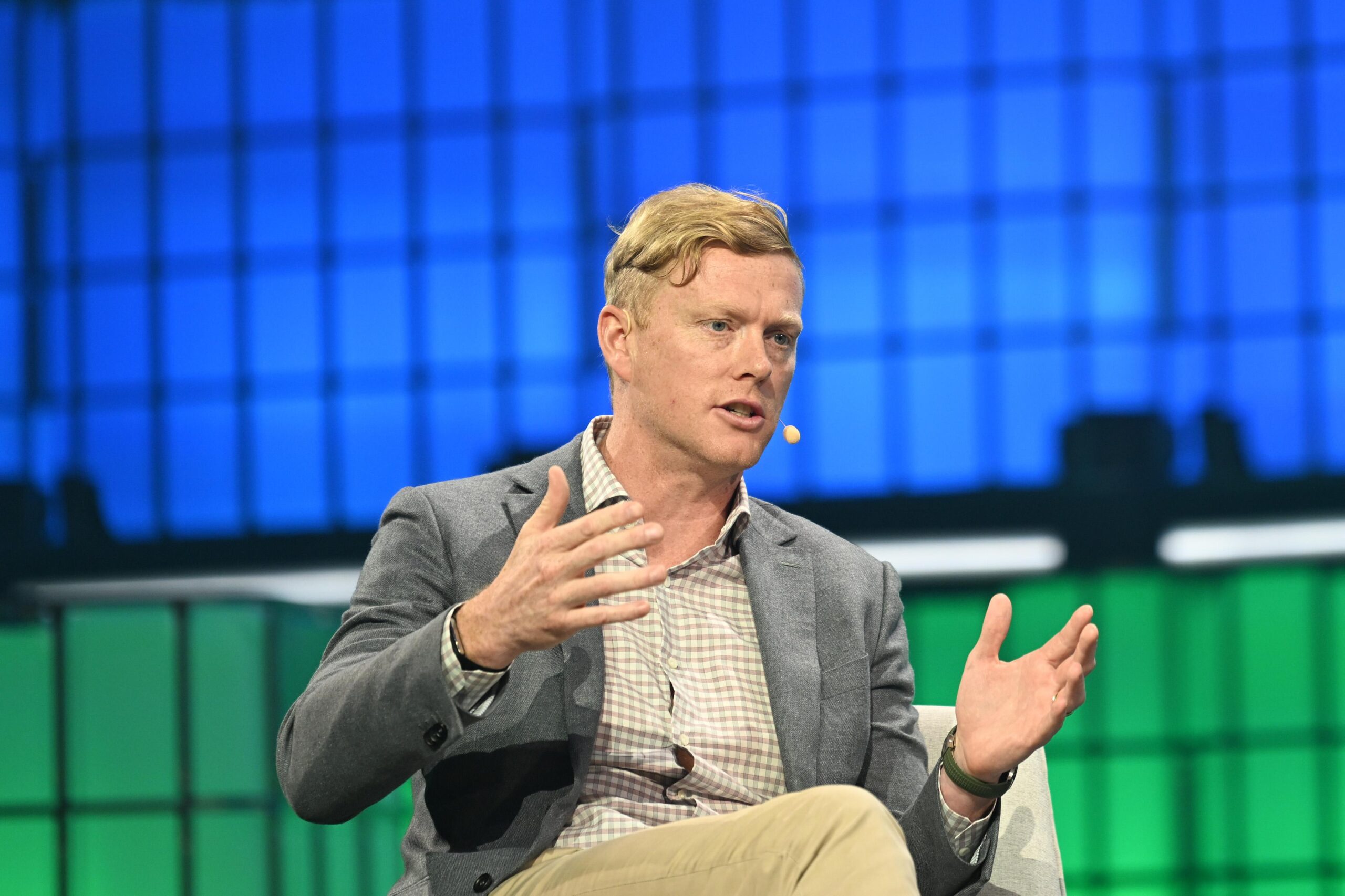 Andrew Macdonald, president of Uber Technologies Inc., at the Web Summit conference in Lisbon, Portugal, on Tuesday, Nov. 11, 2025. The annual tech conference runs from Nov. 10-13. Photographer: Zed Jameson/Bloomberg via Getty Images