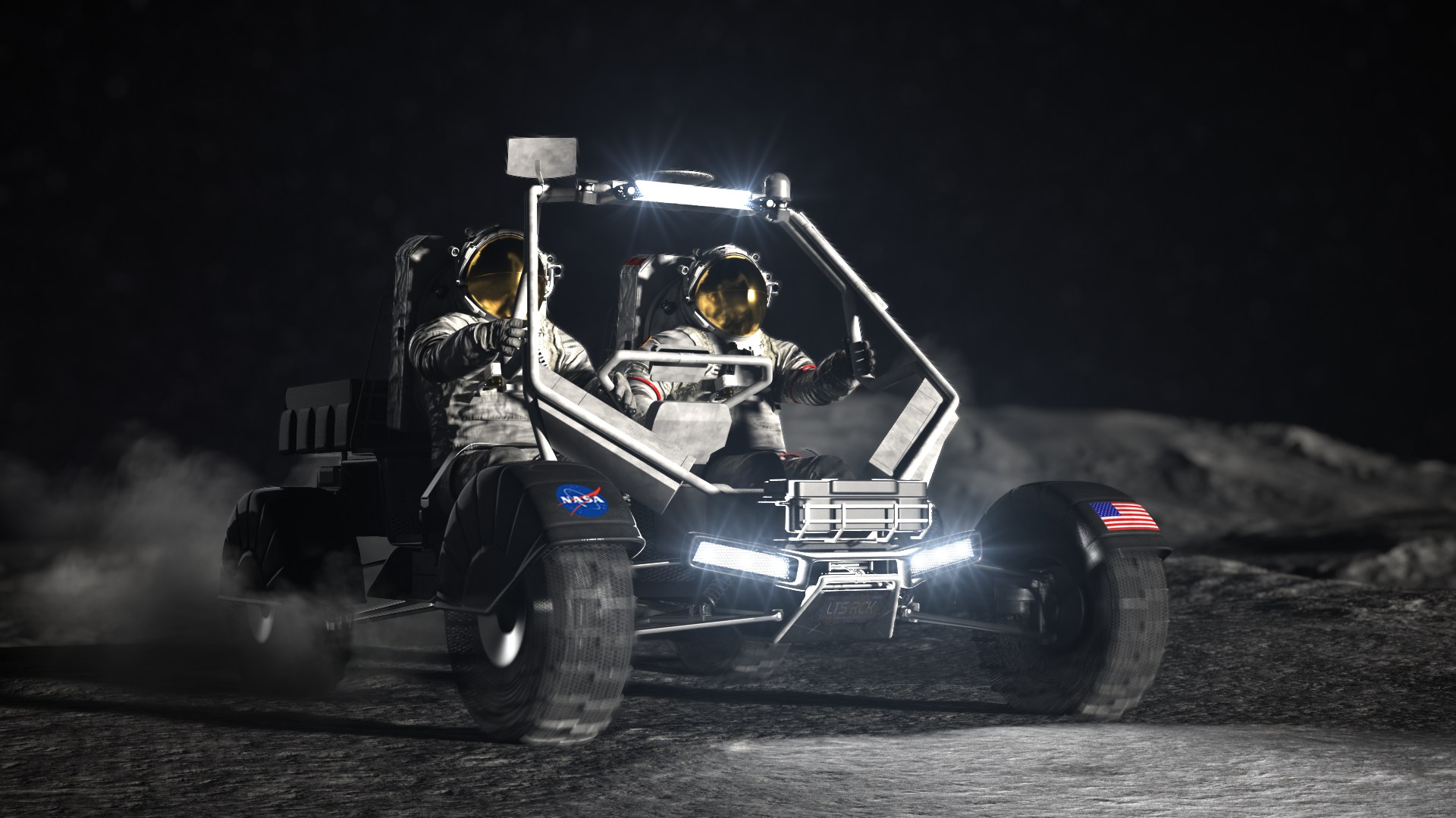 Concept art of one of NASA’s new Lunar Terrain Vehicles