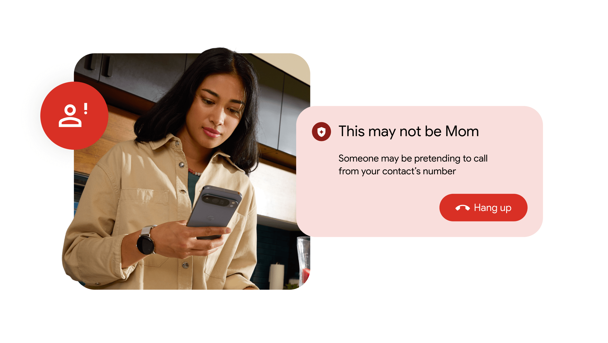 An image of Google’s fake call detection feature