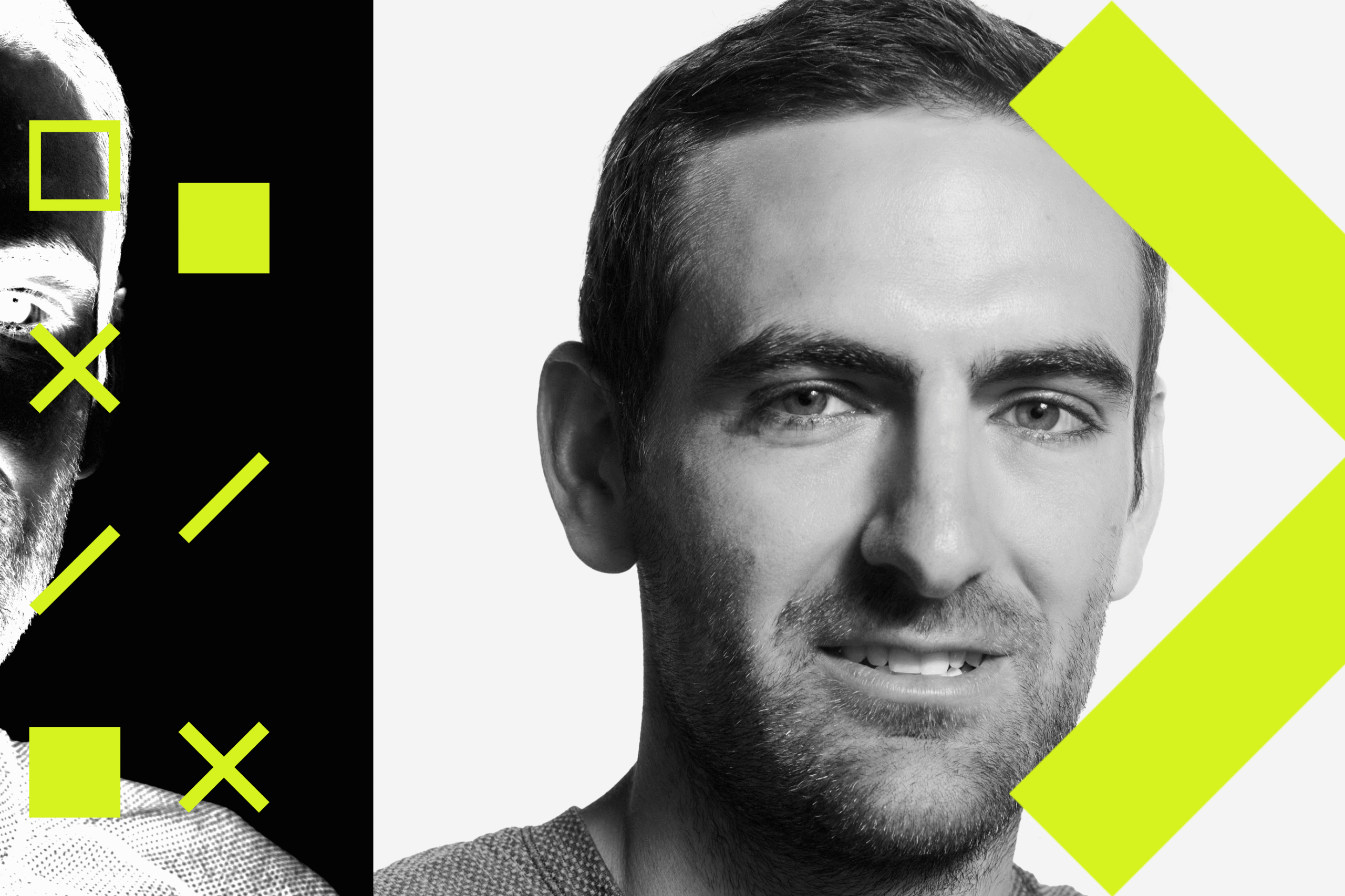 A photo illustration of Skydio CEO Adam Bry.