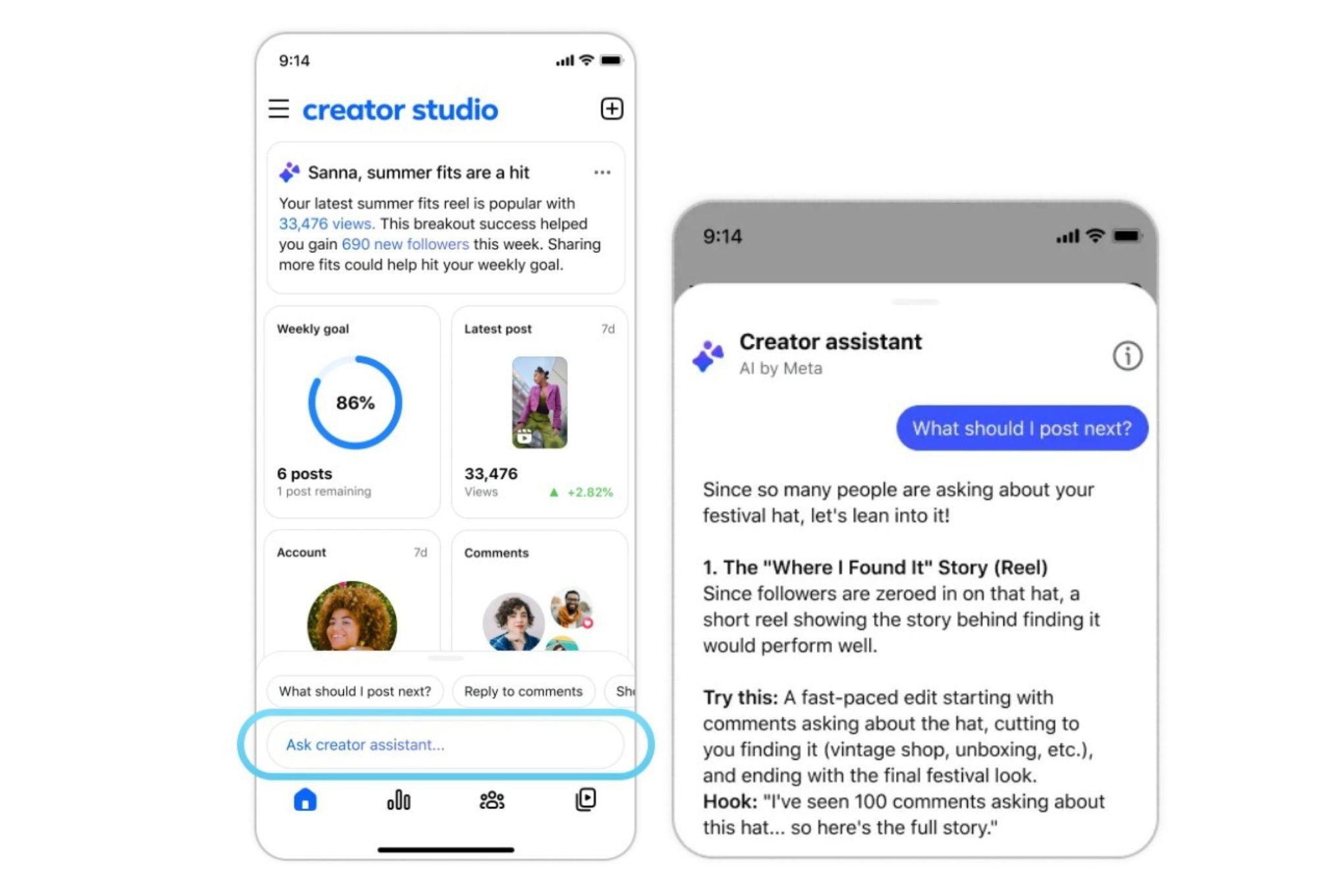 Meta’s new Creator Studio app for Facebook creators.