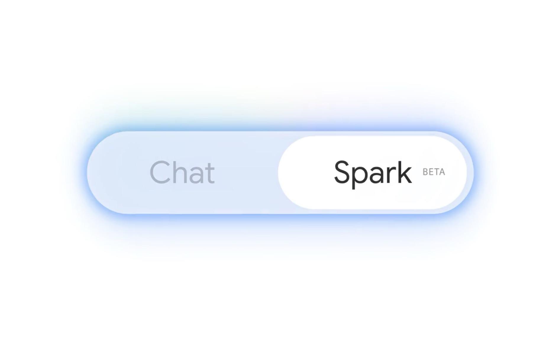 A slider switching from “Chat” to “Spark”