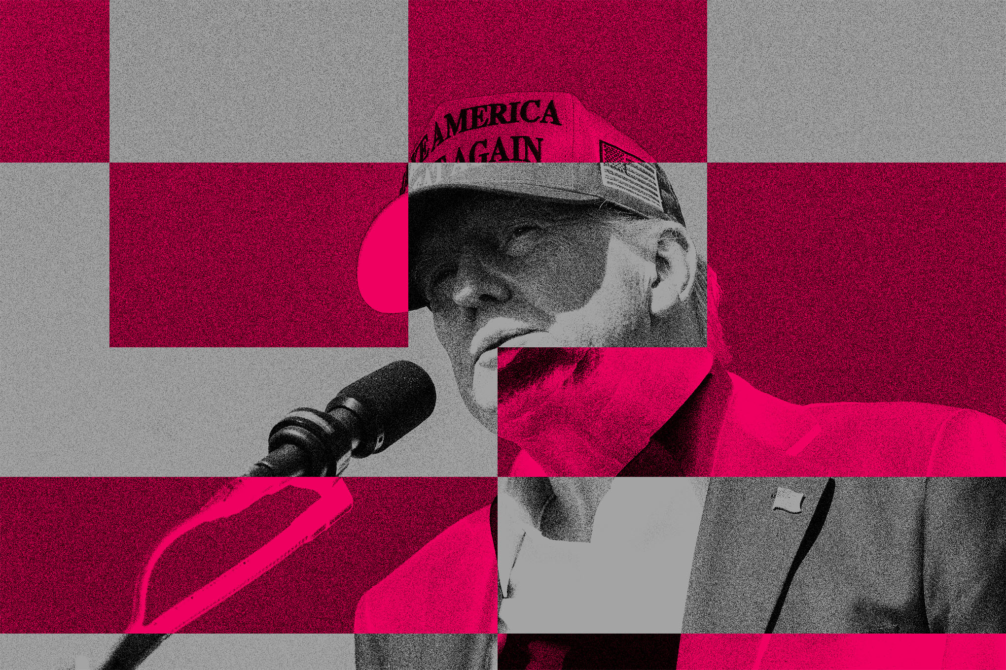 President Donald Trump wearing a Make America Great Again hat