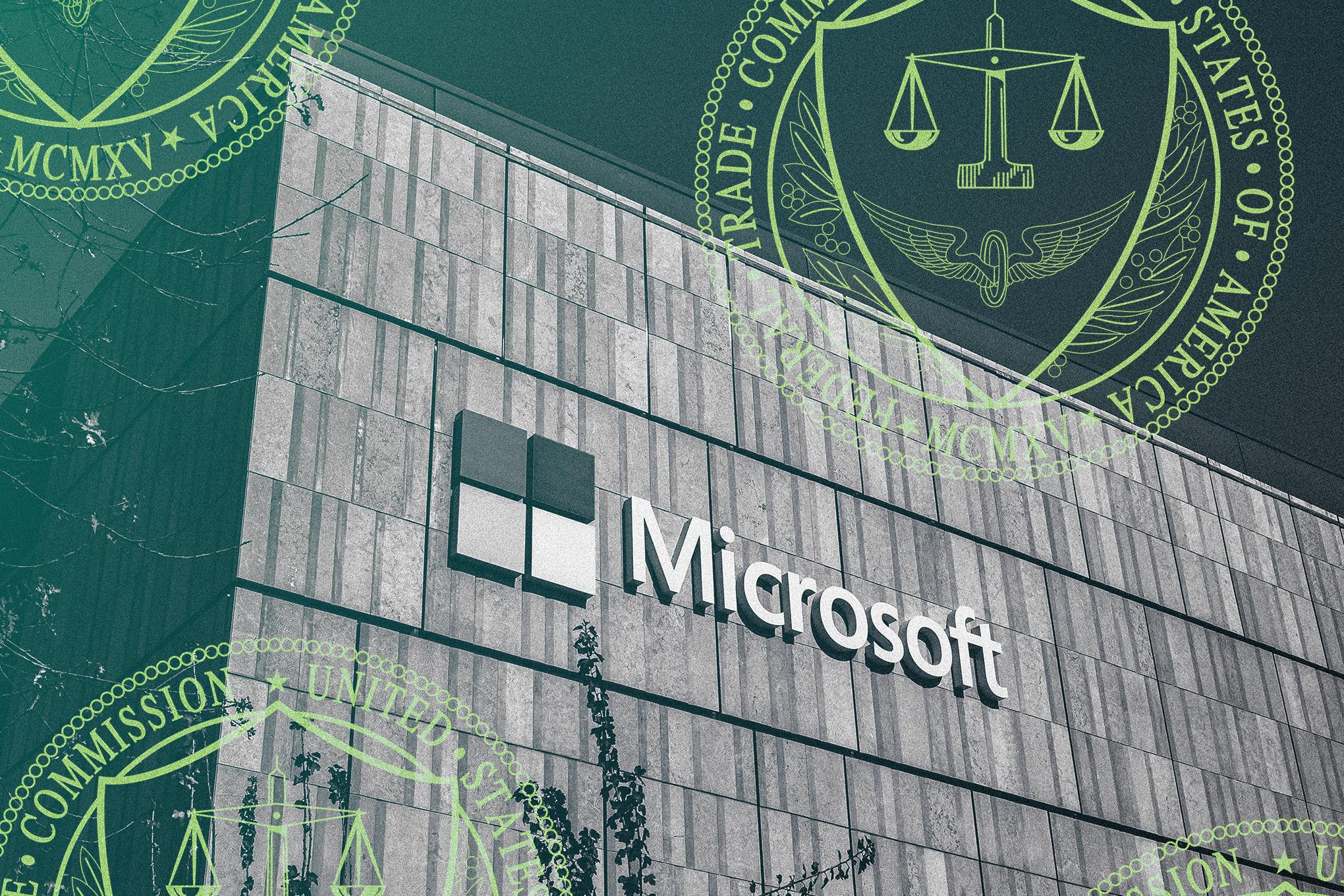 Microsoft headquarters with FTC seal