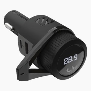 Scosche BTFM9 FM Bluetooth Transmitter on a white background.