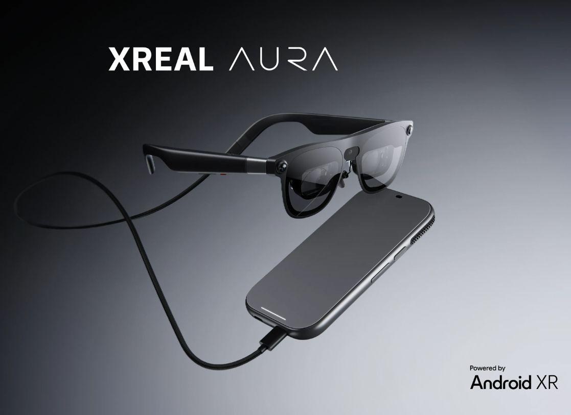 The Xreal Aura glasses, powered by Google’s Android XR.