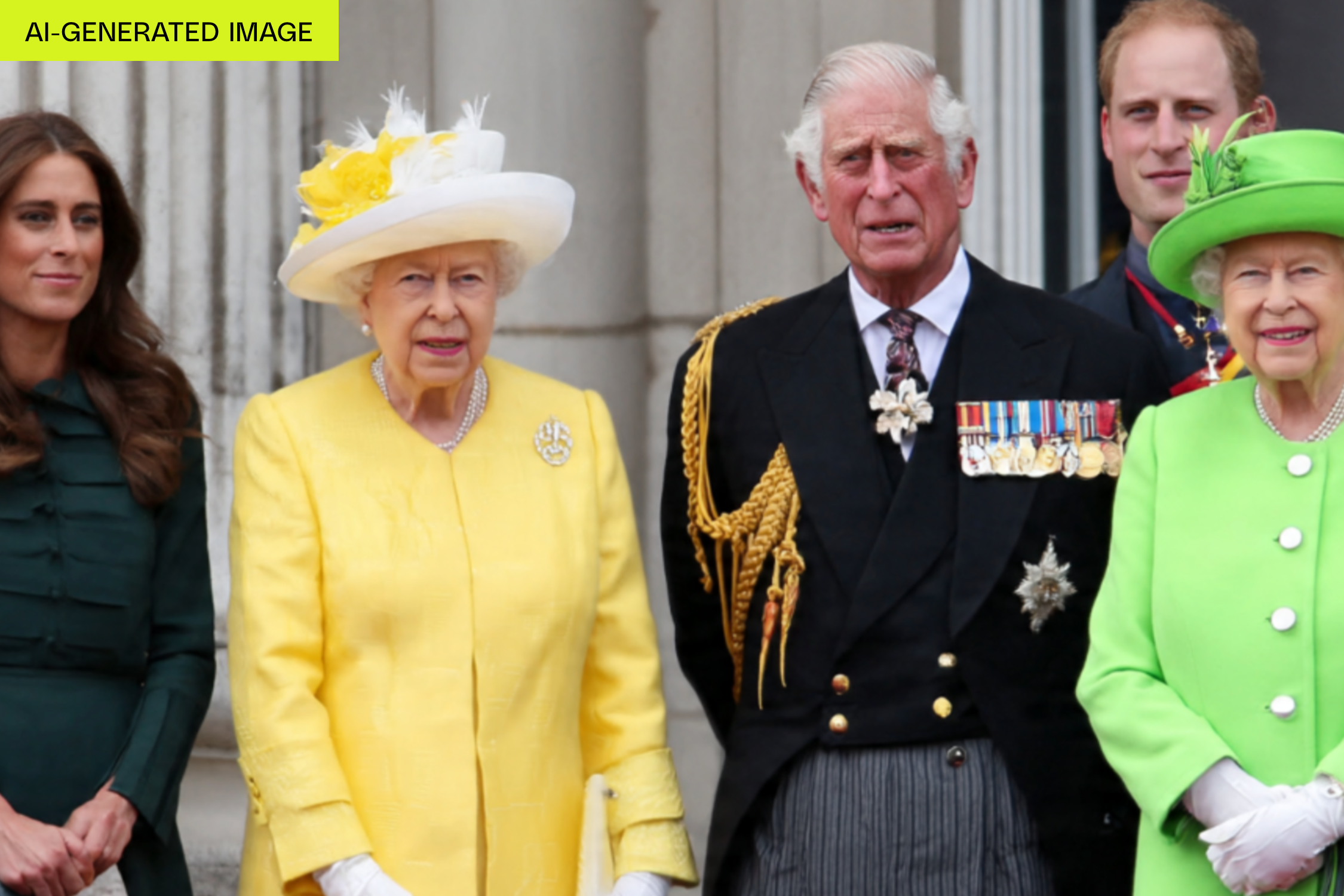 AI-generated image of the royal family featuring two Queen Elizabeth IIs