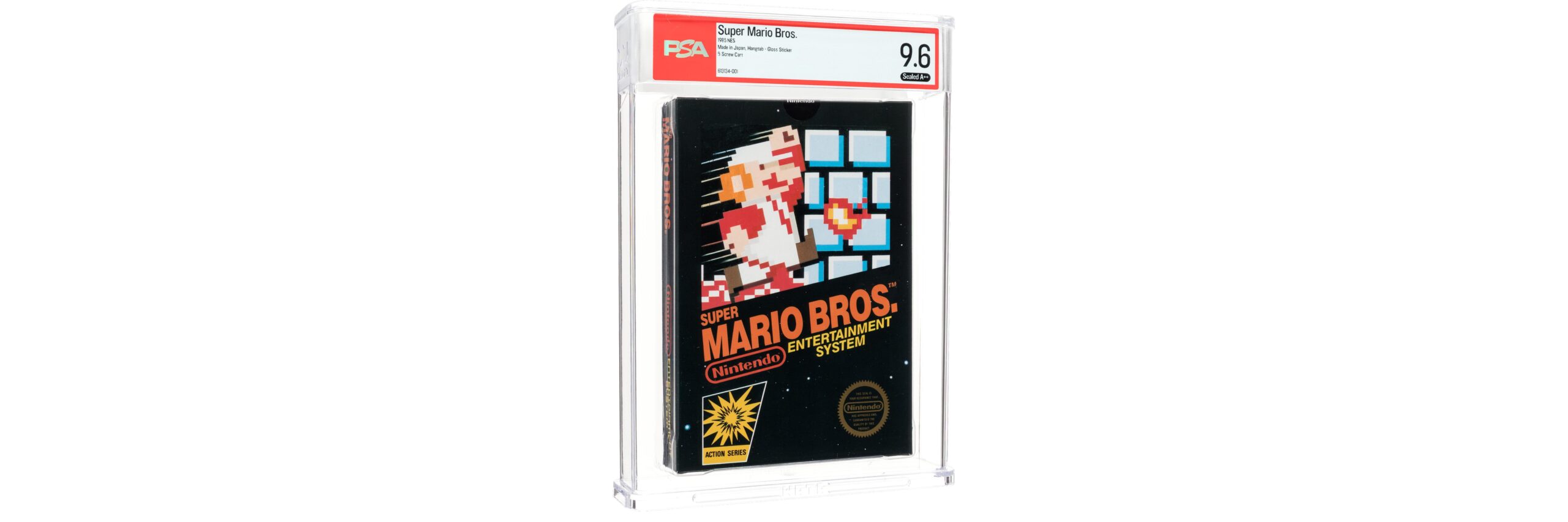 Sealed Super Mario Bros. NES game.