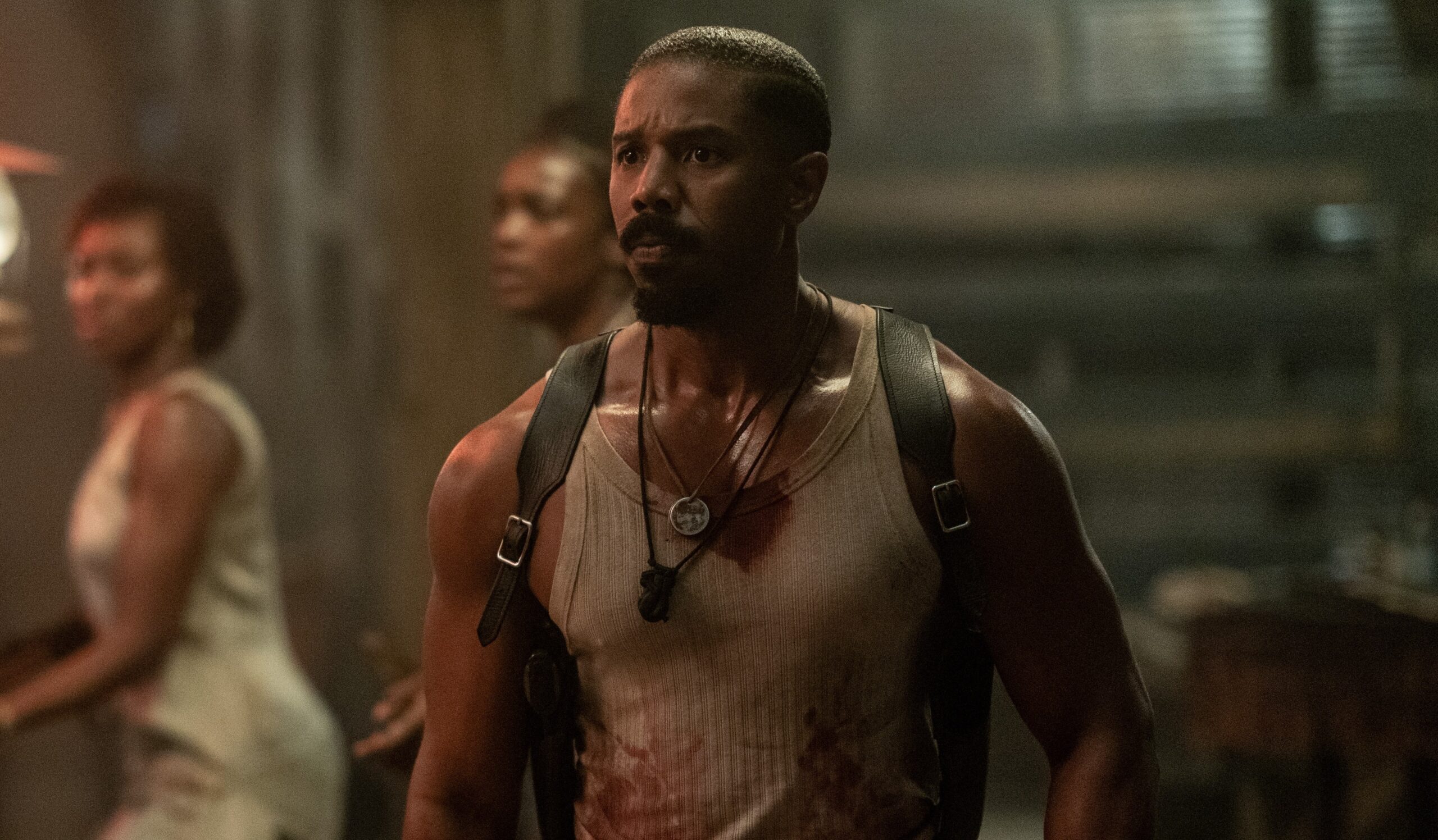 Screenshot from the movie Sinners featuring Michael B Jordan.