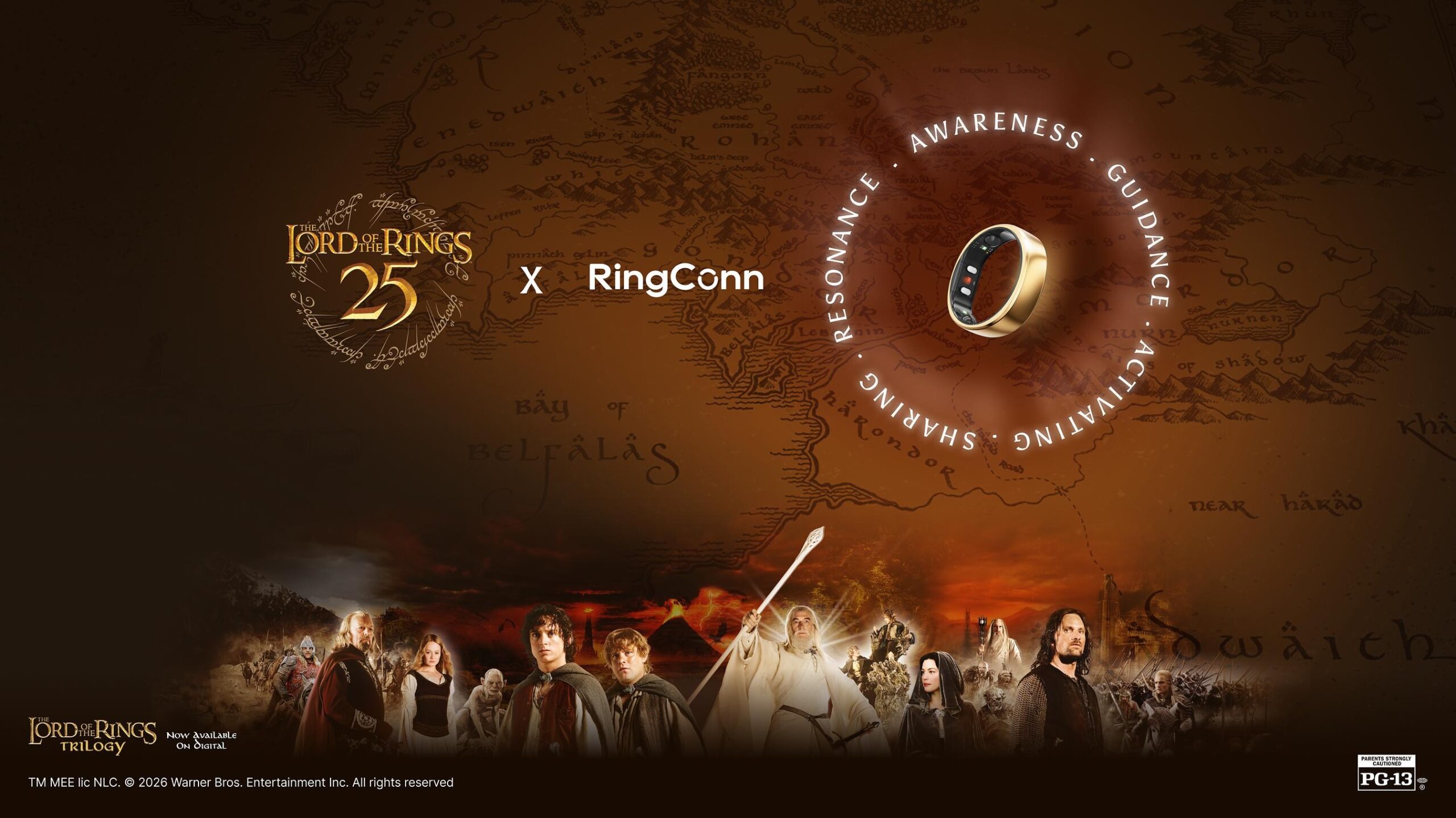 A promotional image for RingConn’s Lord of the Rings collaboration