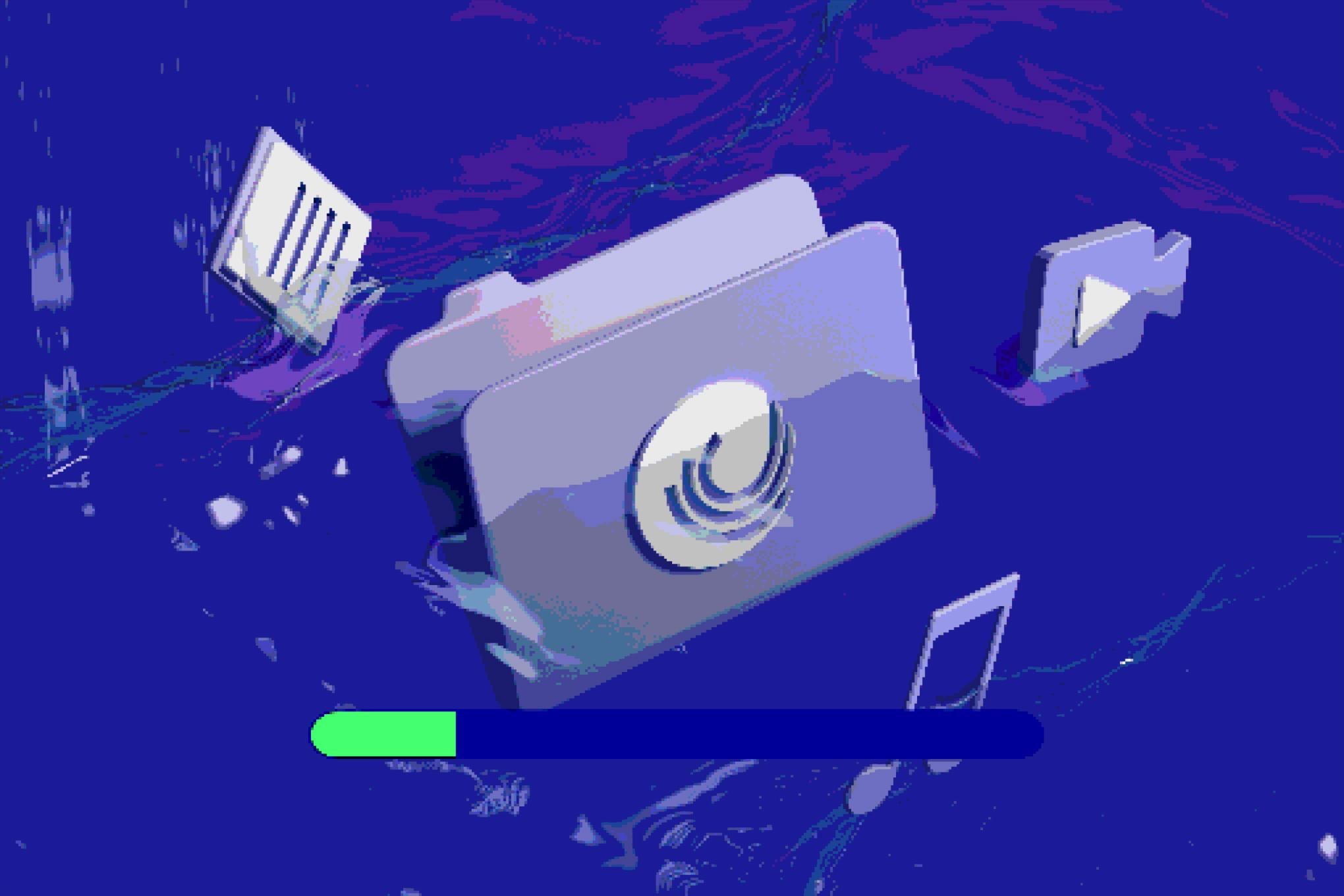 3D illustration of a BitTorrent file floating in an ocean wave.