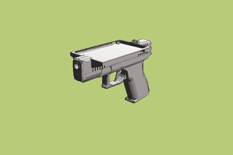 3d printed gun case for an e-reader, animated