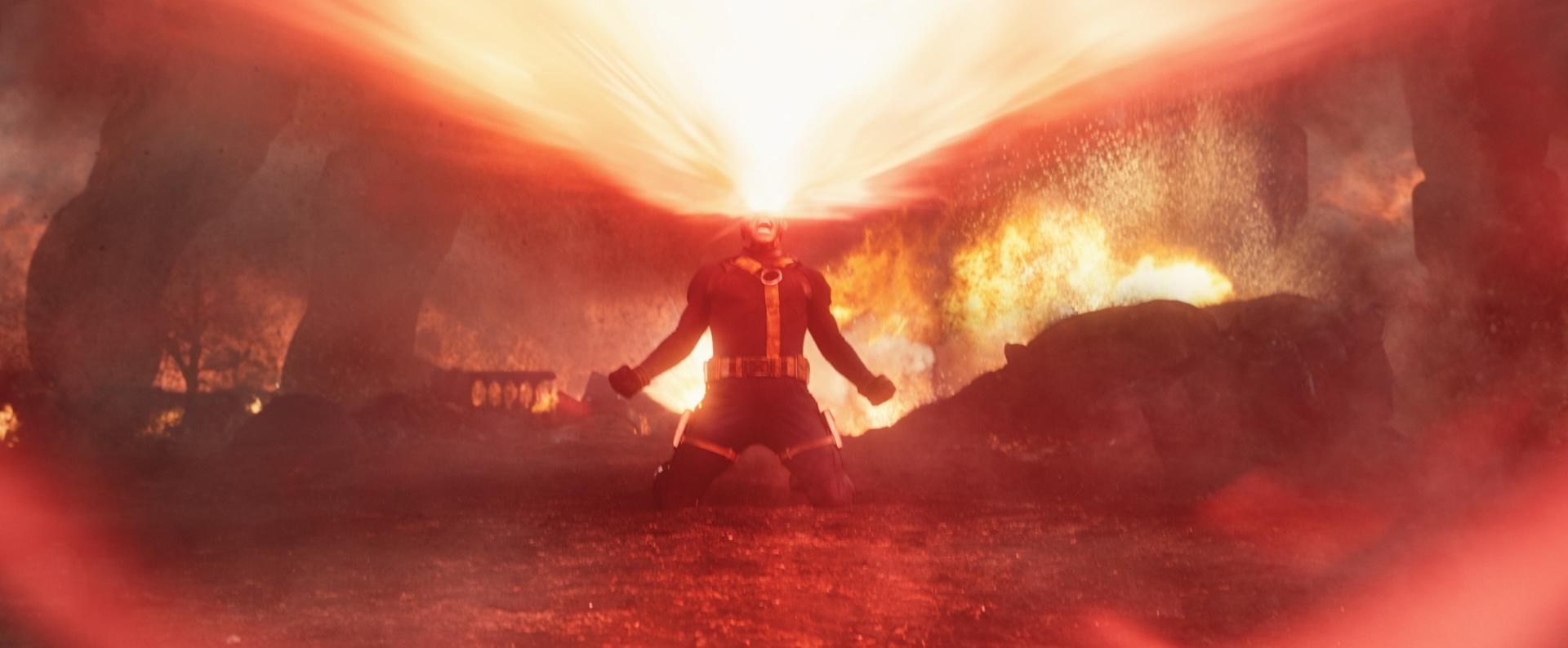An image of the X-Men Cyclops unleashing an energy beam from his eyes.