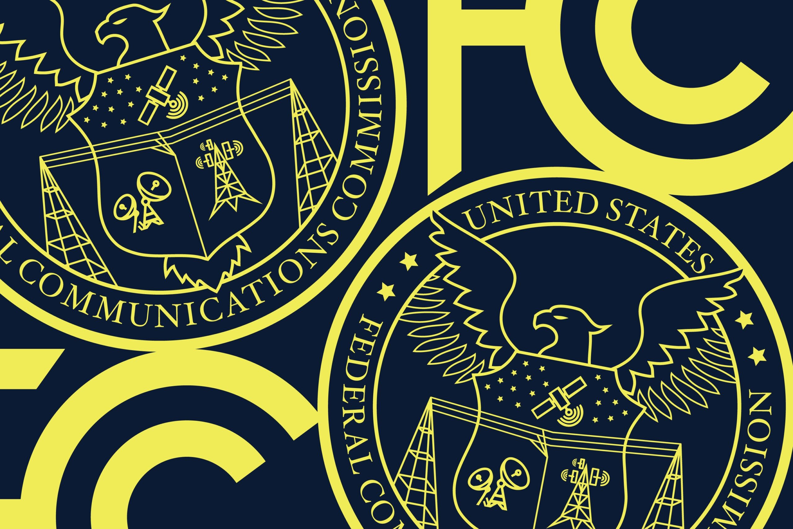 Federal Communications Commission logo in black and yellow
