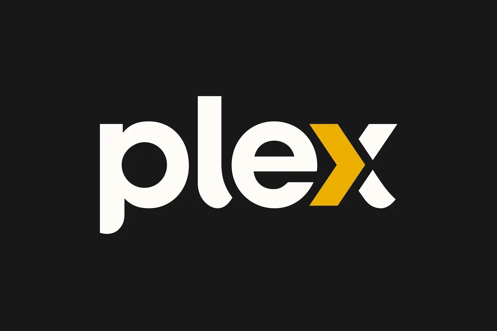 The Plex logo on a black background