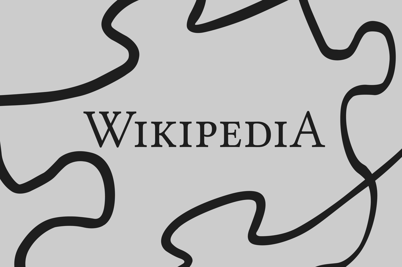 Wikipedia logo on a grey background.