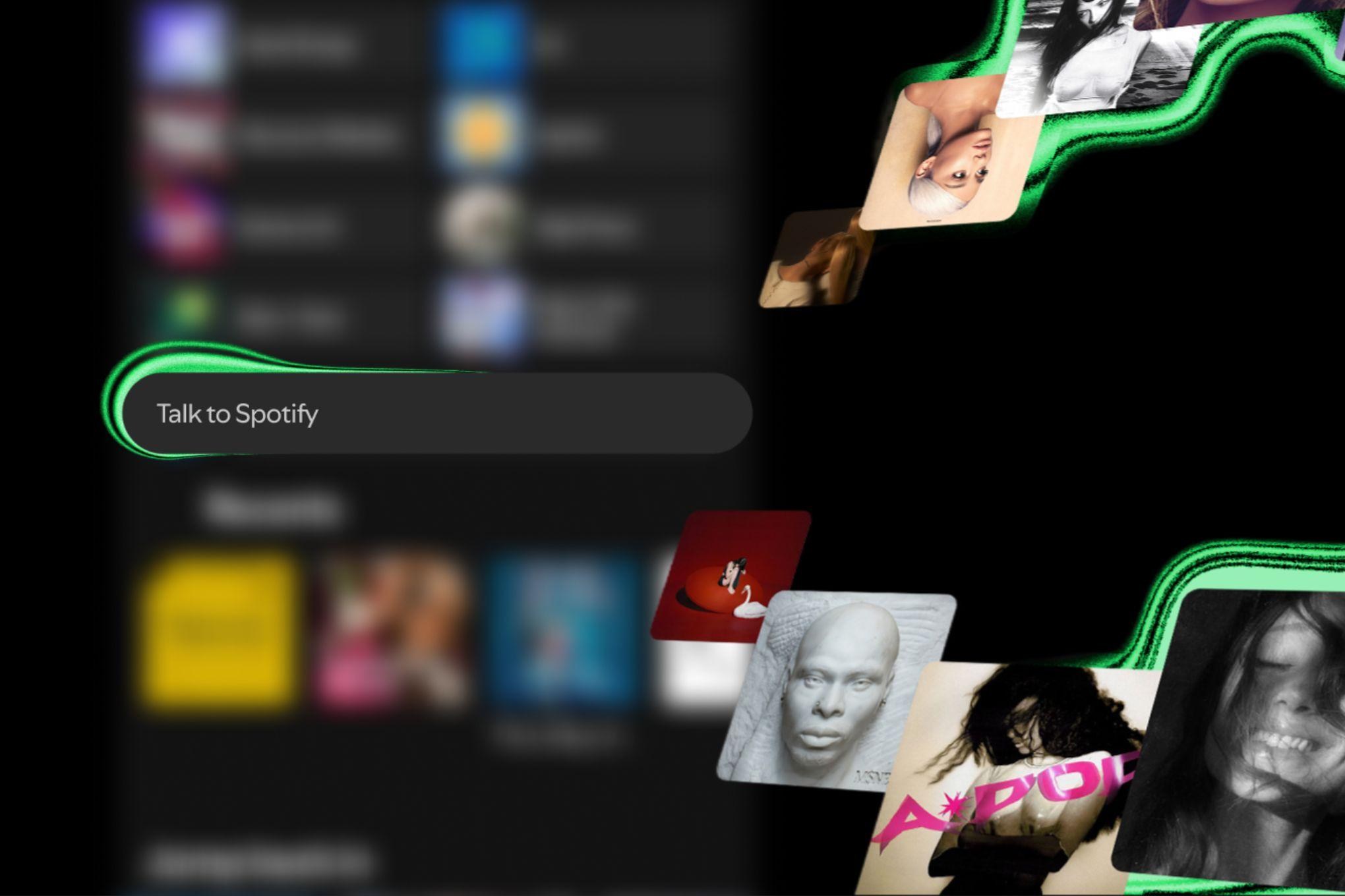 The “Talk to Spotify” chatbot feature rolling out to Premium users.