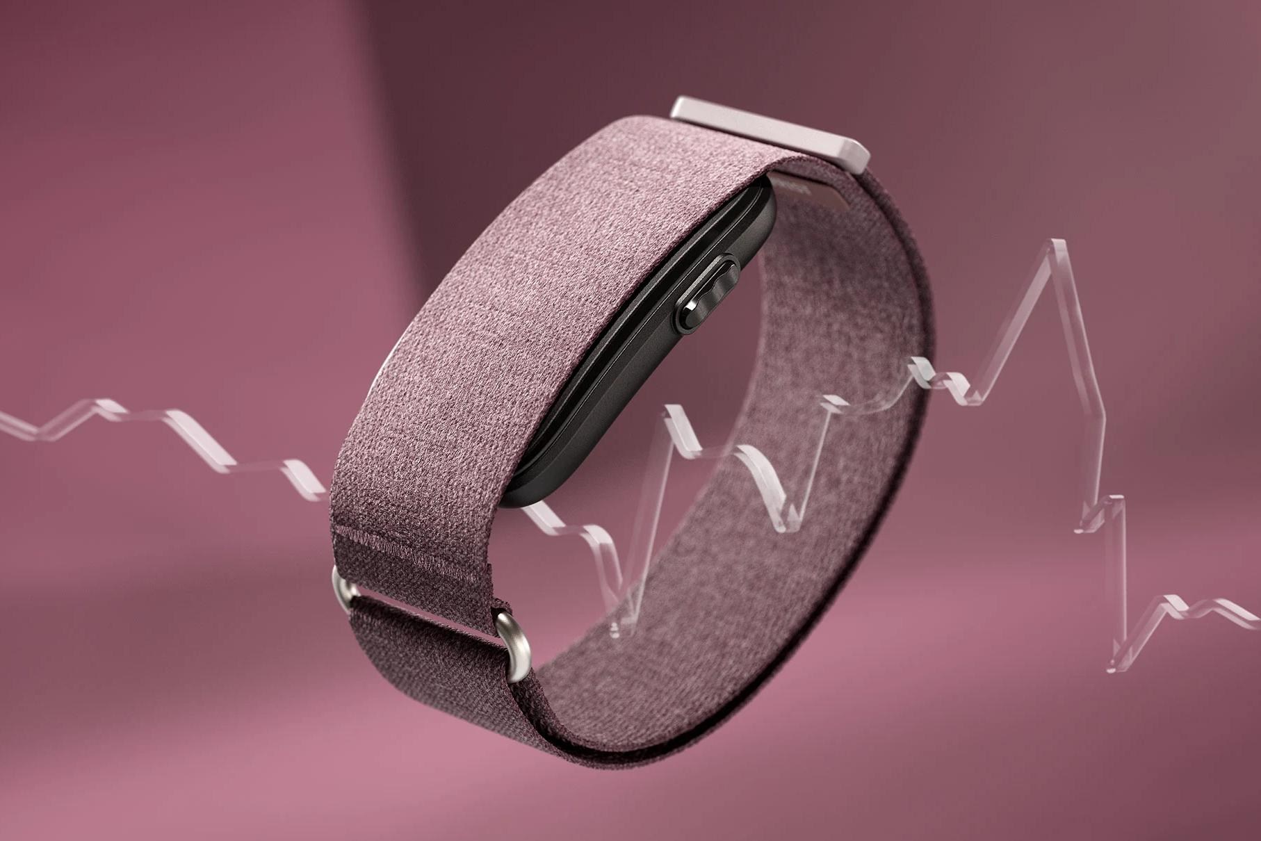 The Garmin Cirqa Smart Band in its mauve color option.