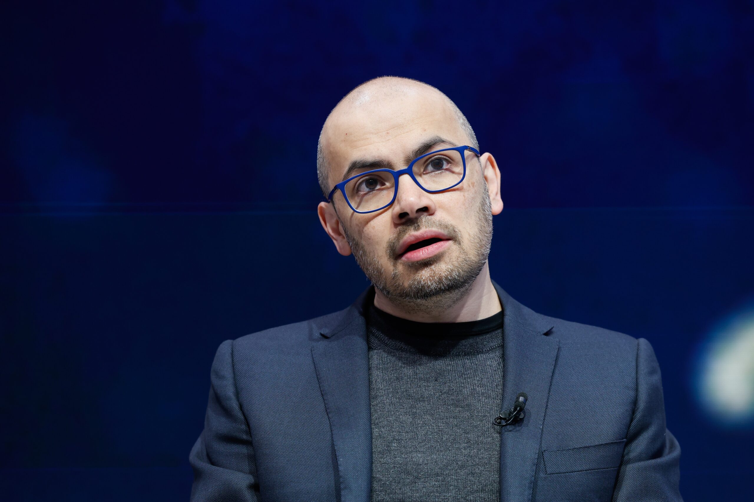 Demis Hassabis, chief executive officer of DeepMind Technologies Ltd., during a panel session at the World Economic Forum (WEF) in Davos, Switzerland.