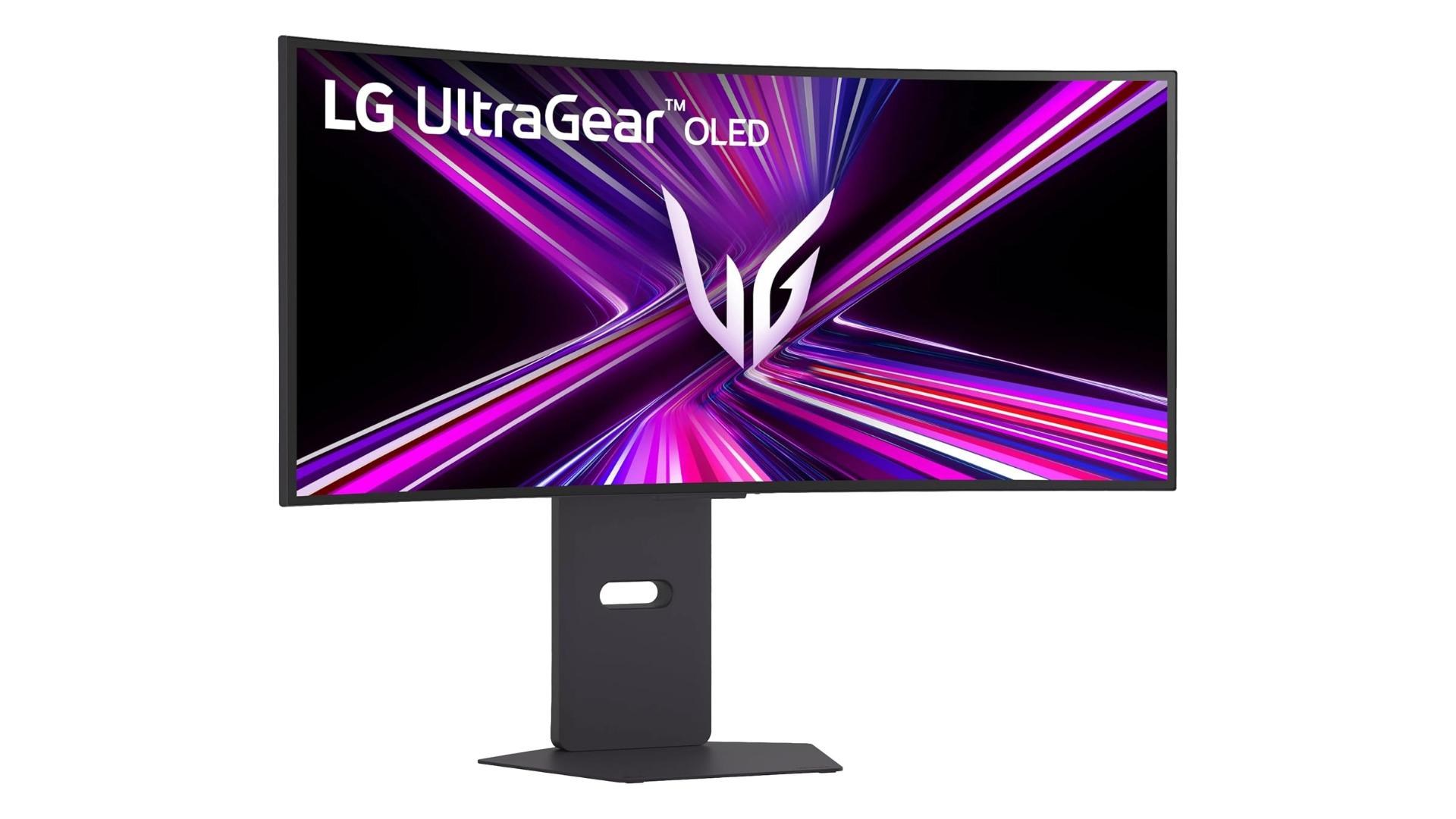 An LG 34GX900A-B UltraGear monitor in front of a white background