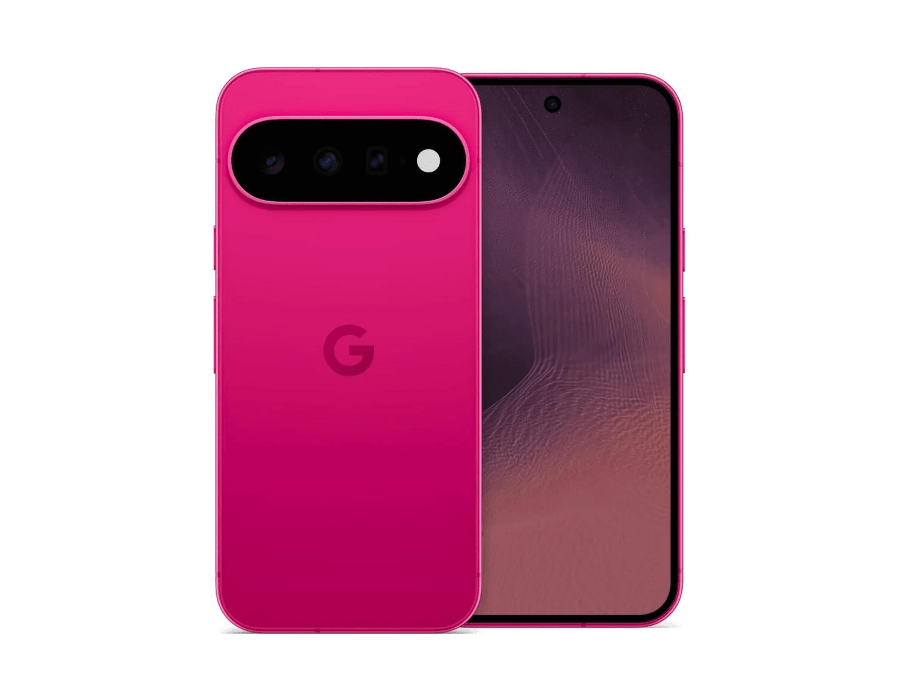 An image showing the purported Pixel 11 in a hot pink Fuchsia (Hibiscus).