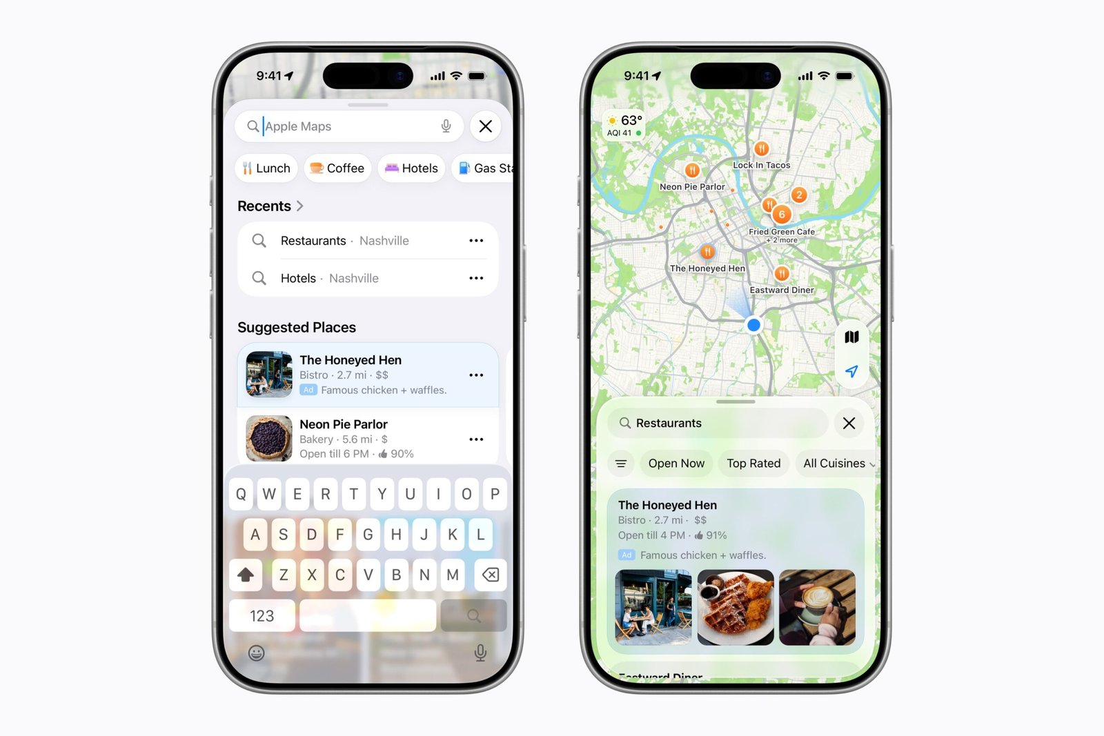 Two screenshots of ads in Apple Maps