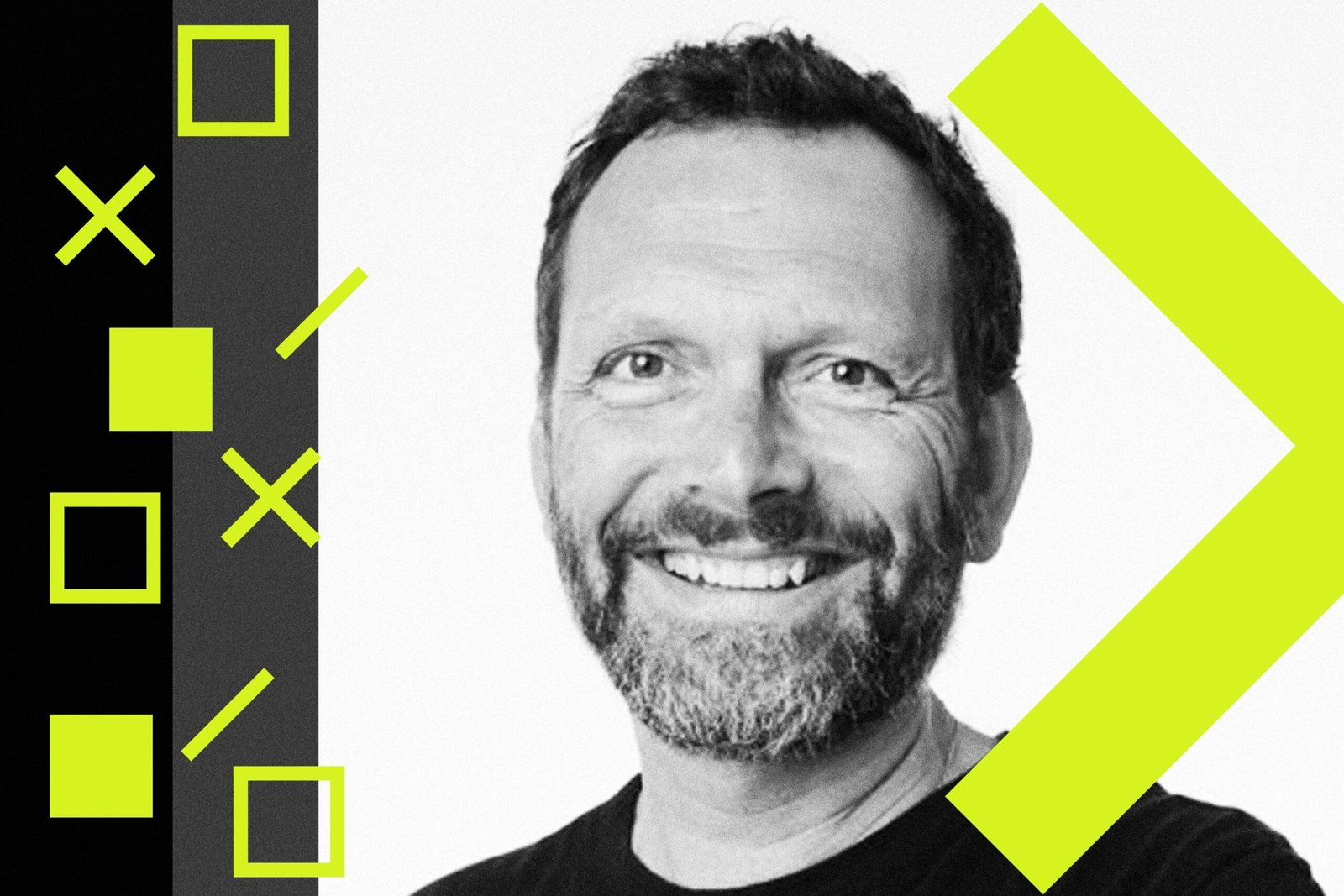 A stylized illustration of Bluesky CEO Toni Schneider