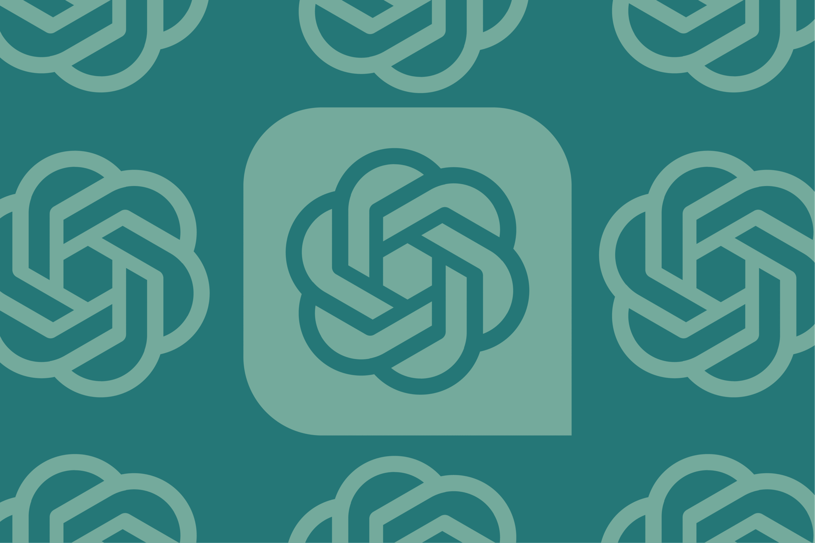 Chat GPT logo on a graphic green background.