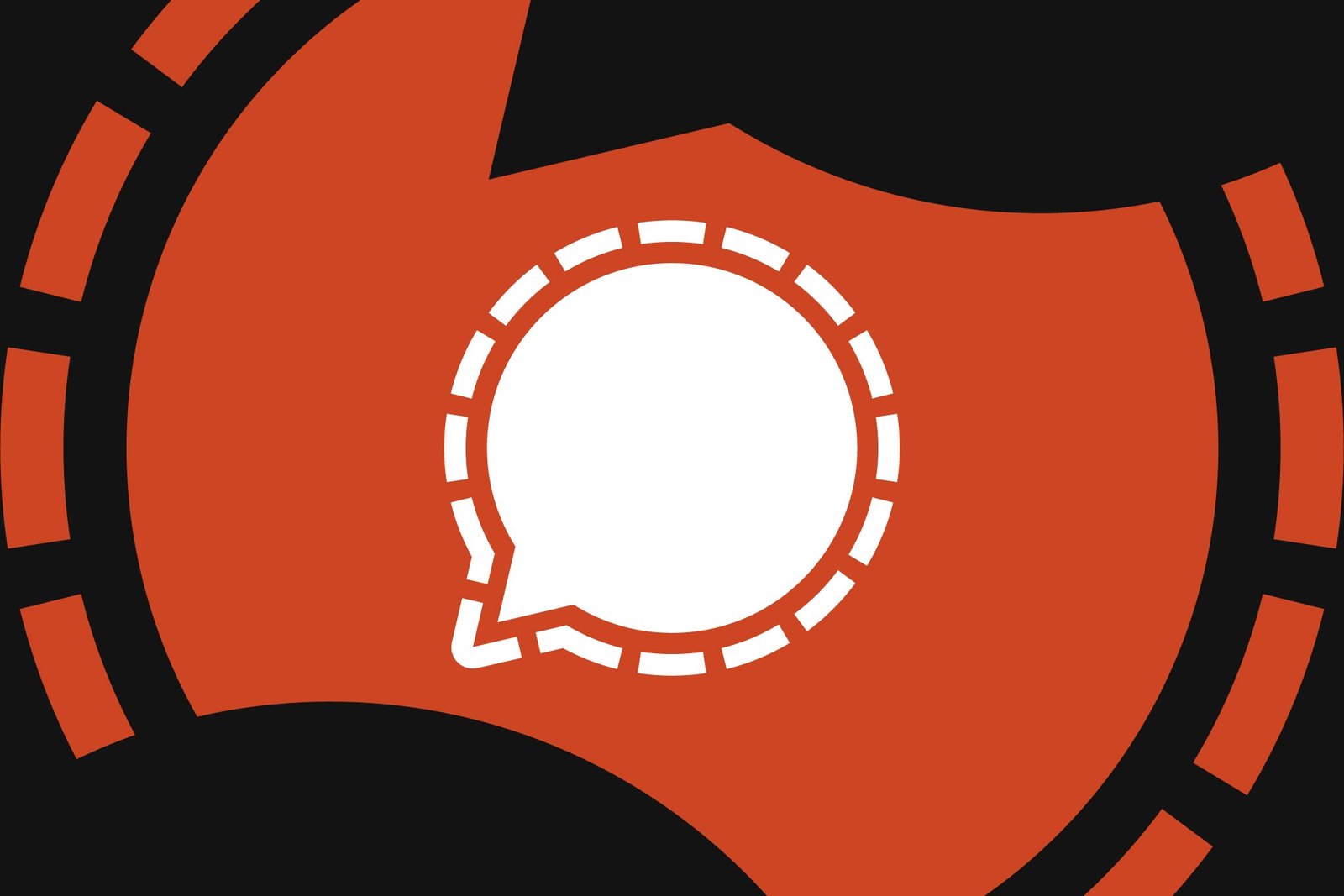 Illustration depicts the signal logo against a black and red background