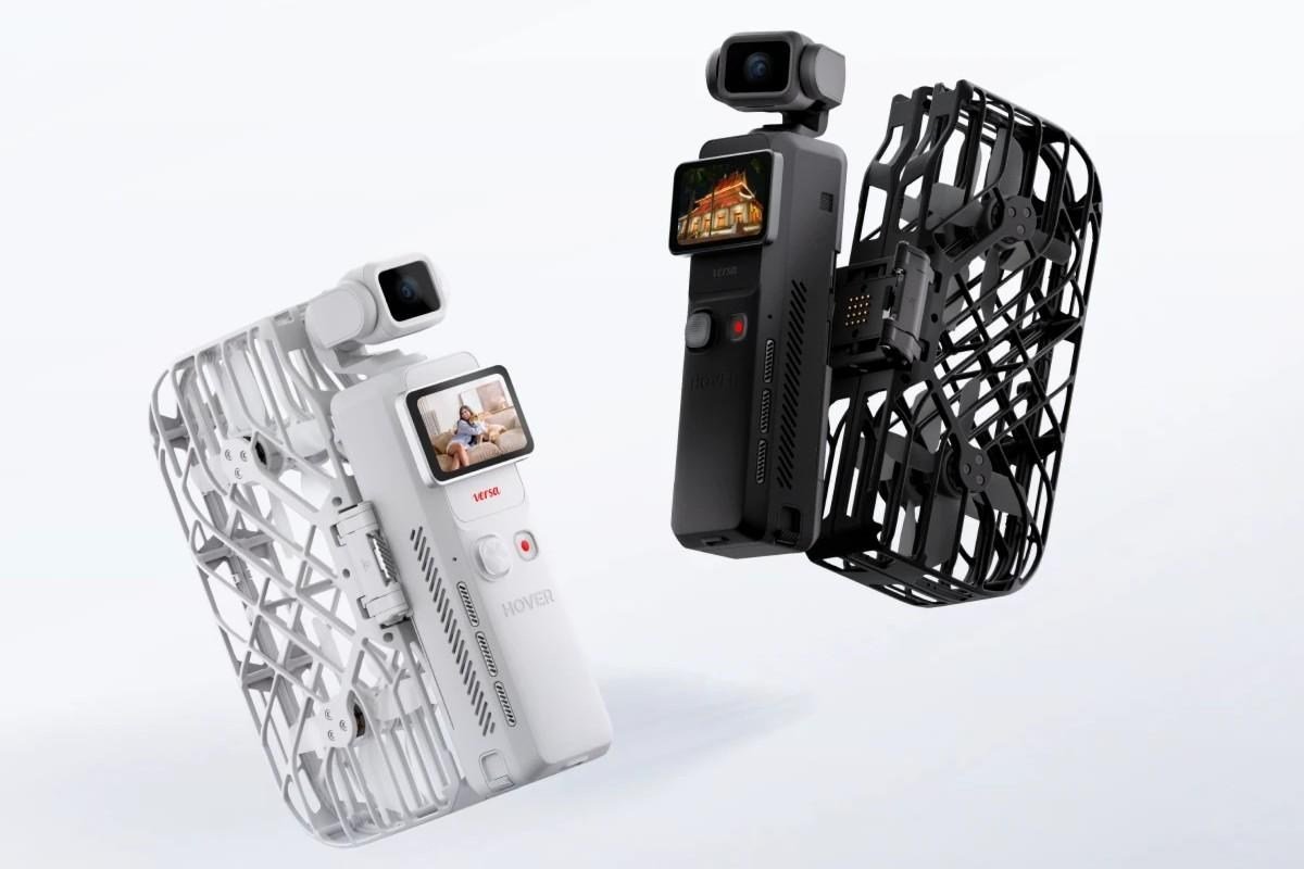 A stick camera that snaps into a pair of propeller wings