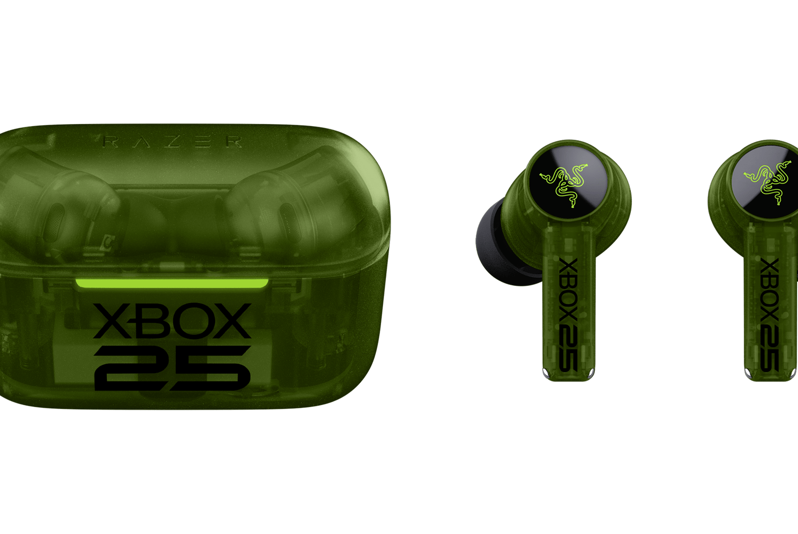 The Xbox 25th anniversary special edition Razer Hammerhead earbuds The Xbox 25th anniversary special edition Razer Hammerhead earbuds