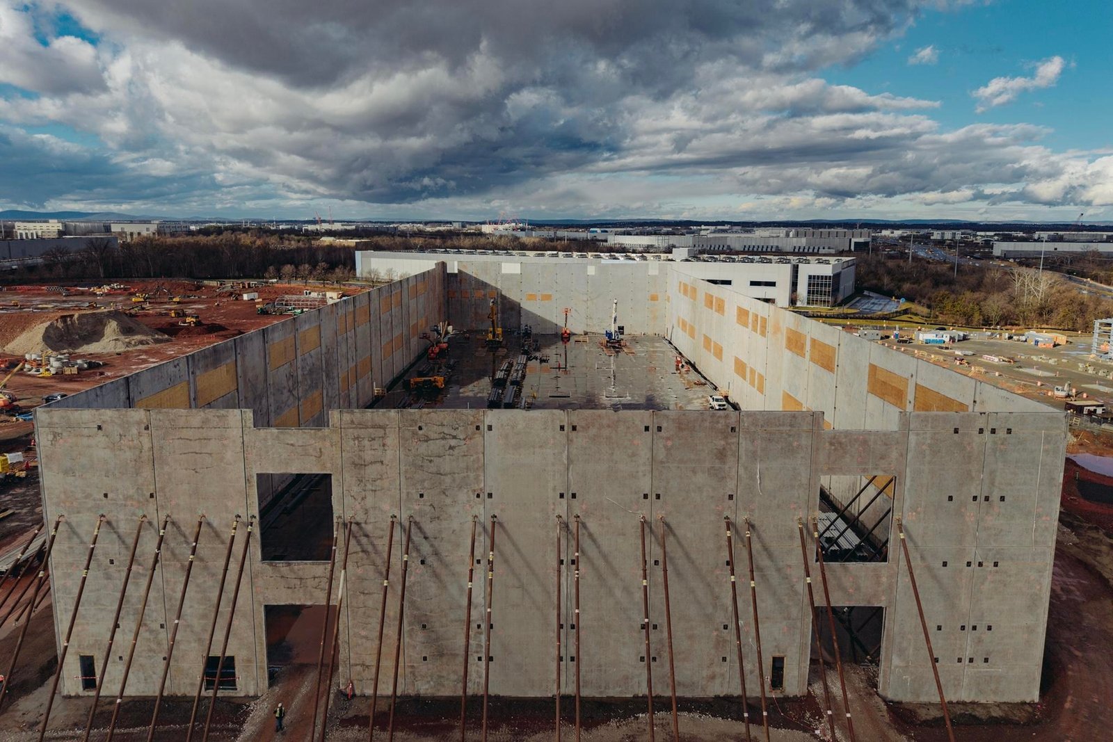 A data center under construction in Sterling, Virginia. A data center under construction in Sterling, Virginia.