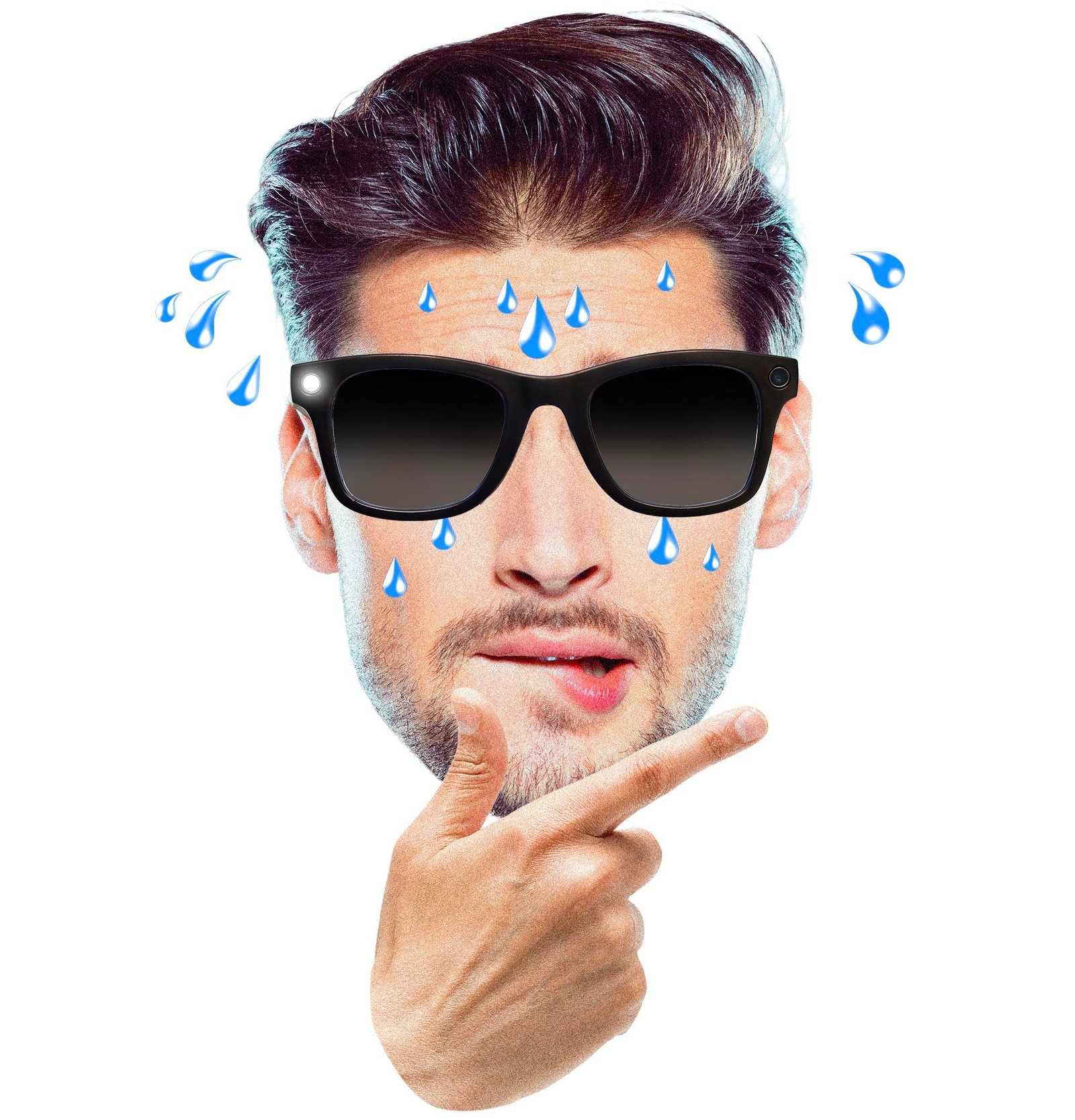 A sweaty pervert wearing Meta Ray Bans. A sweaty pervert wearing Meta Ray Bans.