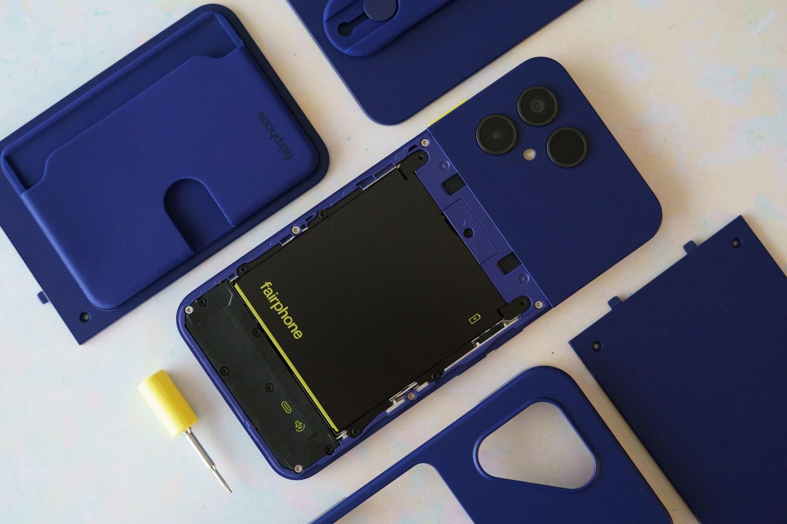 Fairphone 6 Plus showing modular back panels