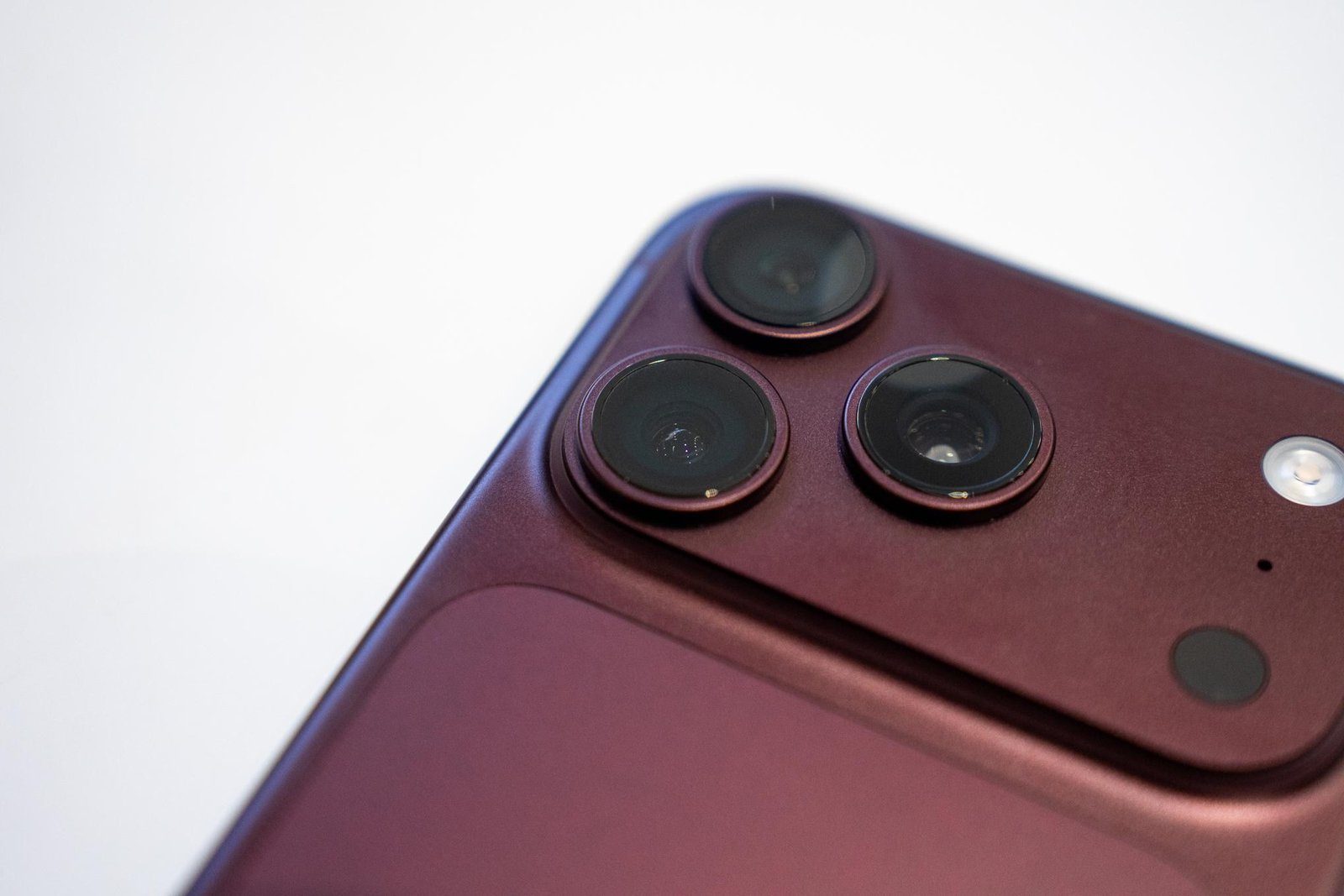 A closeup of the cameras on an iPhone 18 Pro.