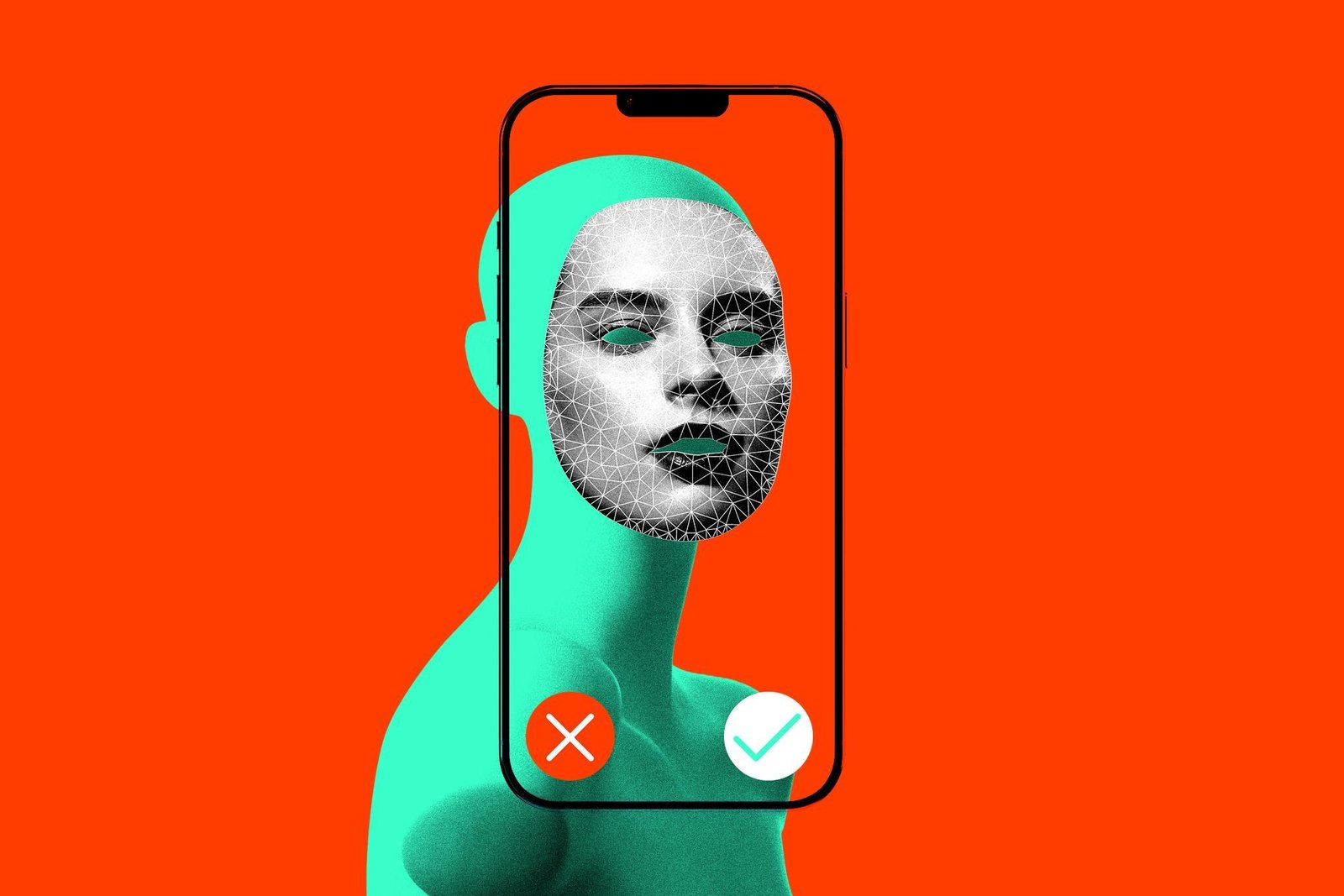 An illustration of AI on a dating app