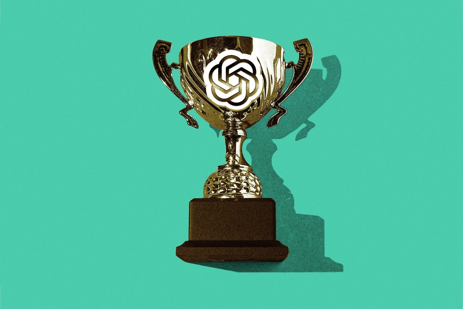 A trophy with OpenAI’s logo on it