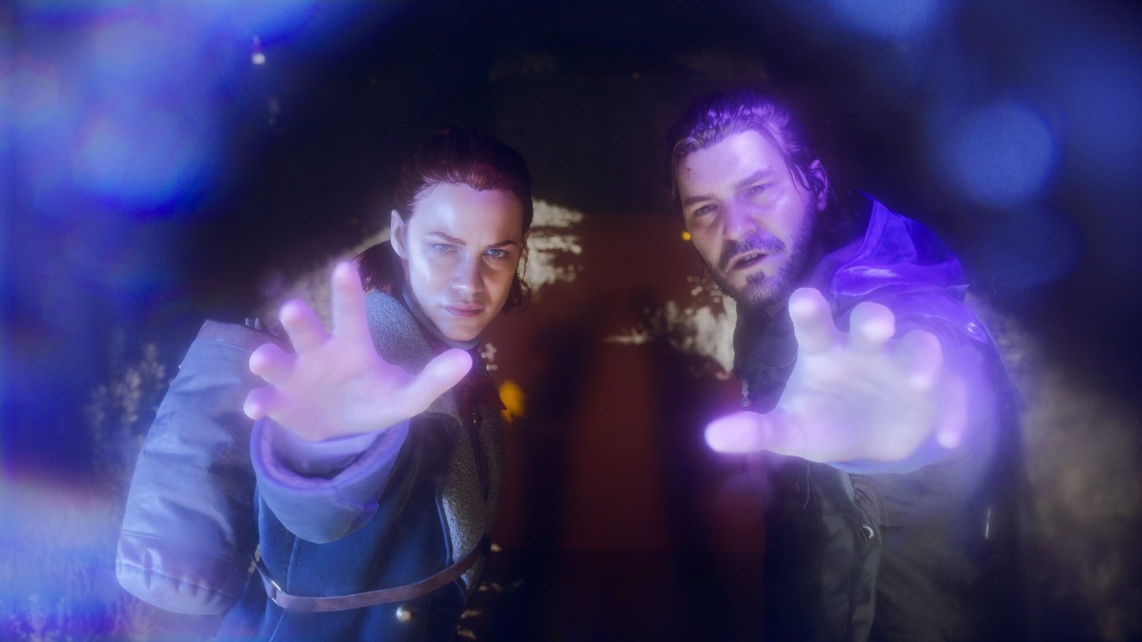 Jesse and Dylan Faden, the protagonists of the Control series, reaching out toward the viewer.
