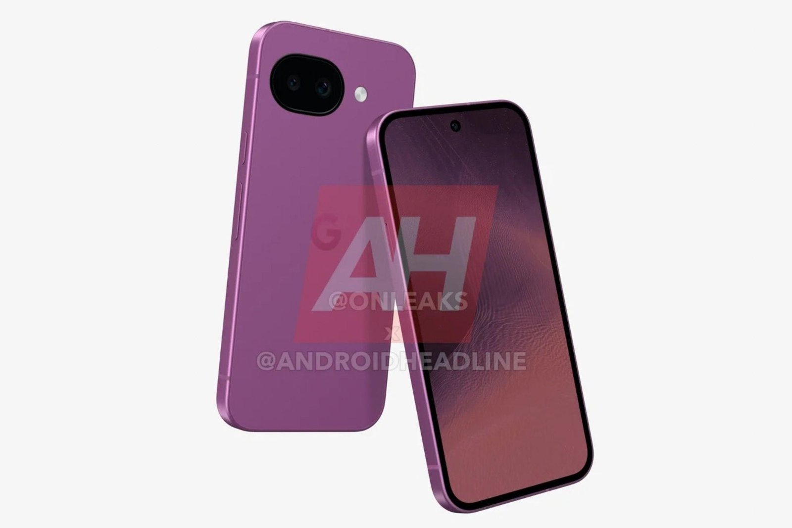 A leaked image render of the Google Pixel 11A in purple.