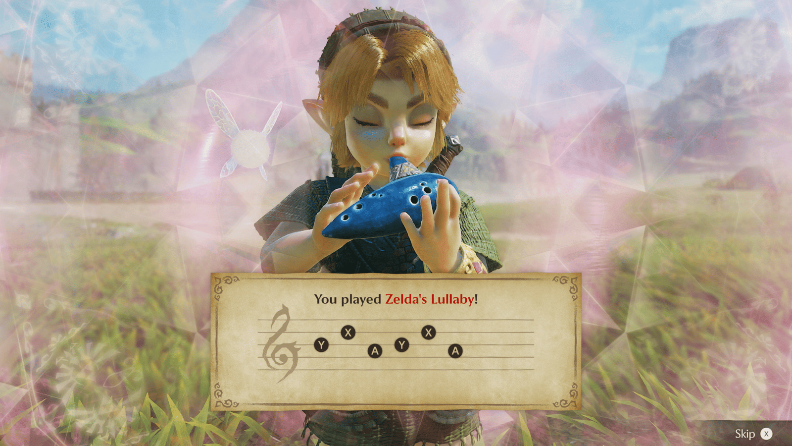 A screenshot from The Legend of Zelda: Ocarina of Time.