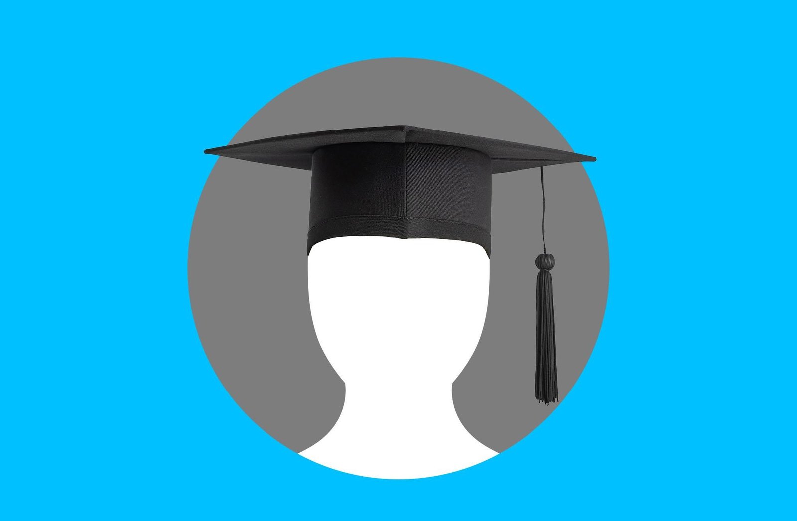 An illustration of a person wearing a graduation cap