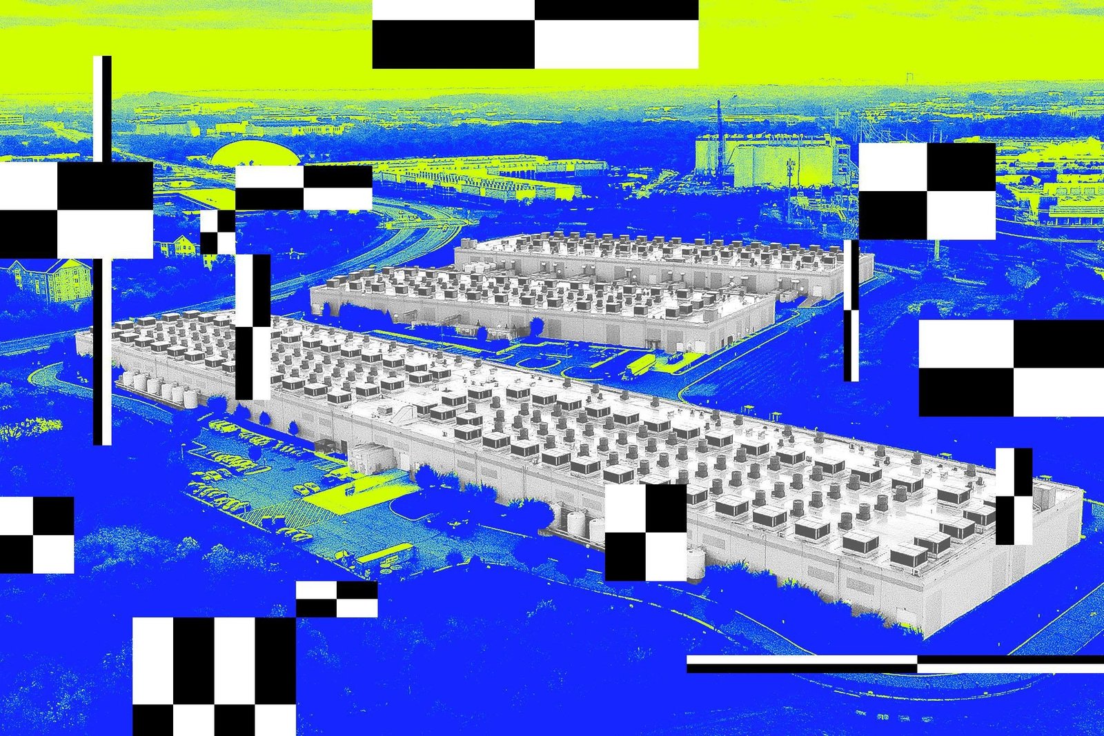 Graphic image of a data center.