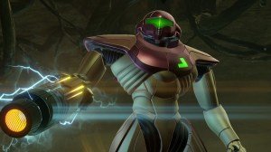 A screenshot of Samus Aran in Metroid Prime Remastered