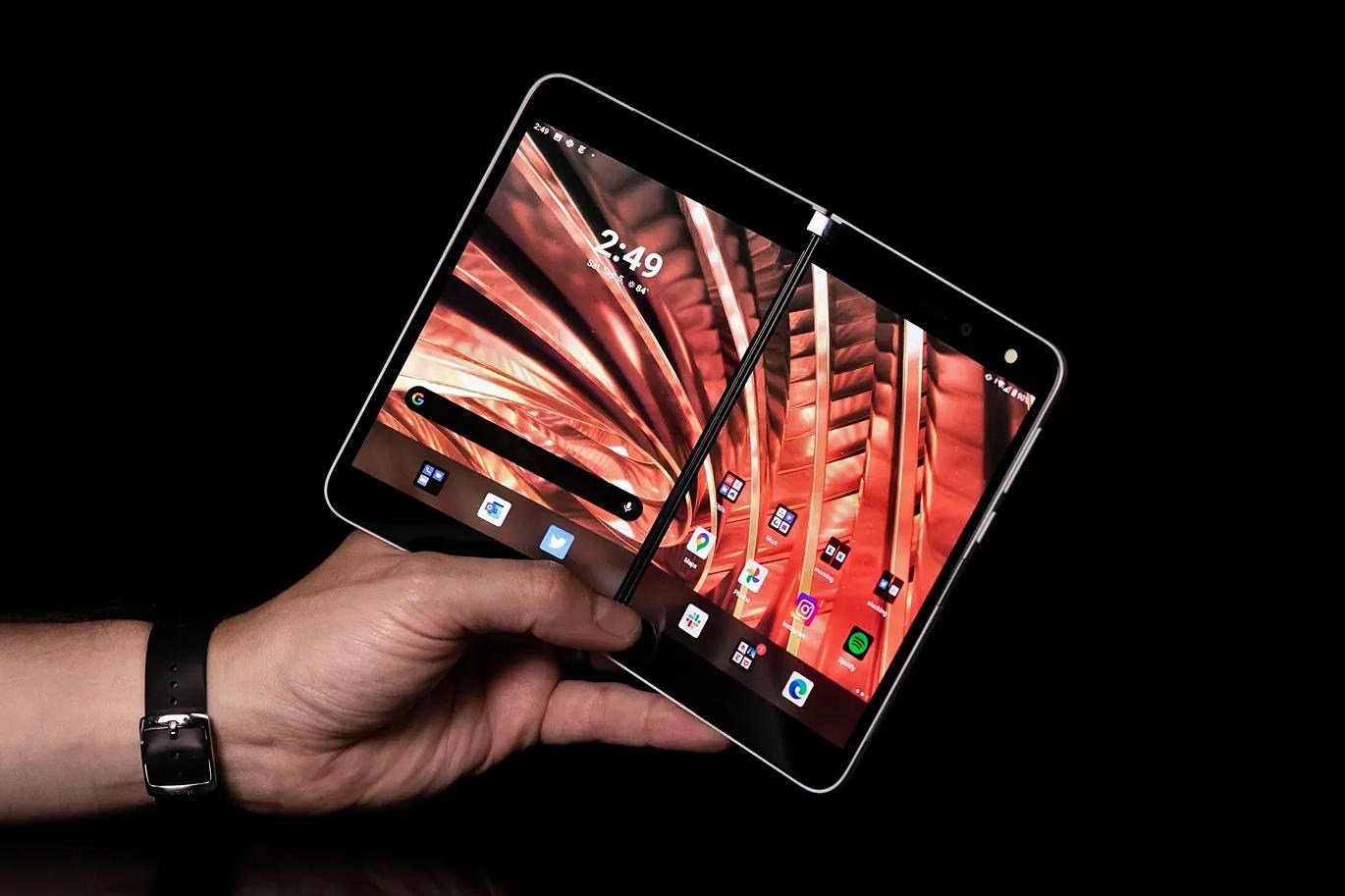 Microsoft’s dual-screen Surface Duo handset