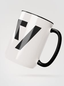 The Verge monochromatic mug floating