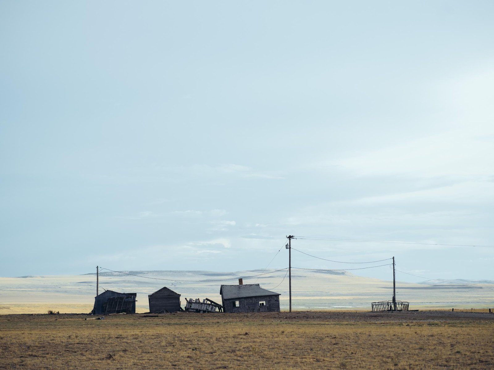 An abandoned farmhouse in the Utah desert.
